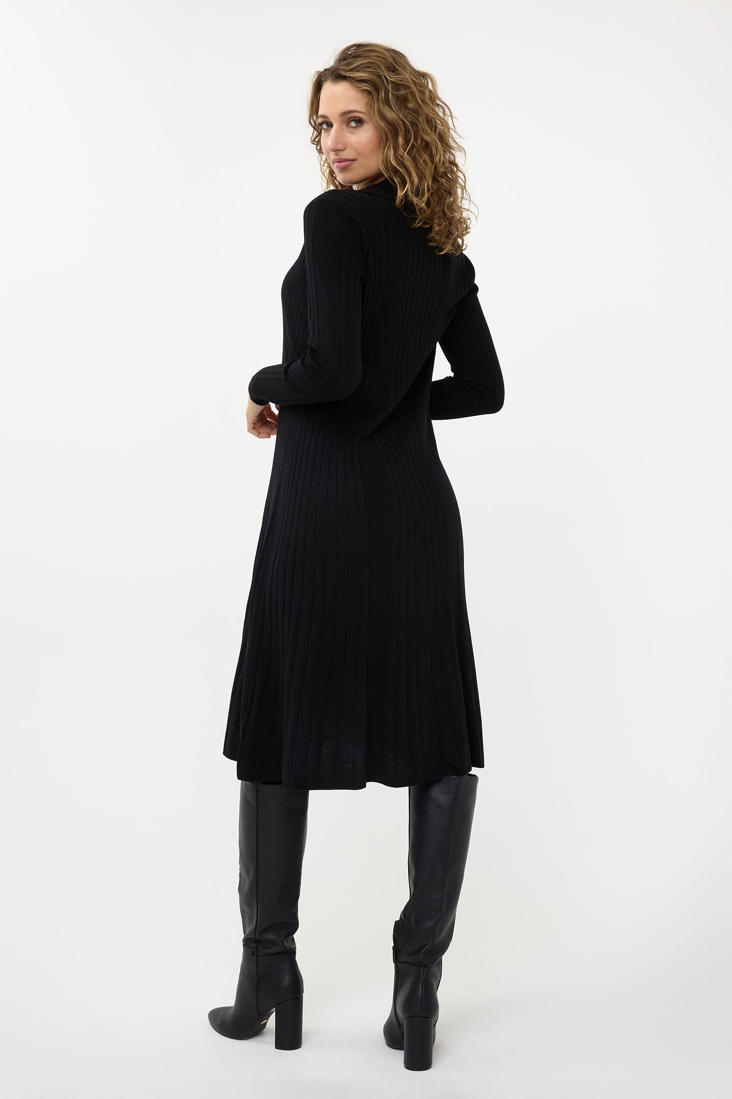 DRESS RIB BUTTON CLOSURE BLACK 3