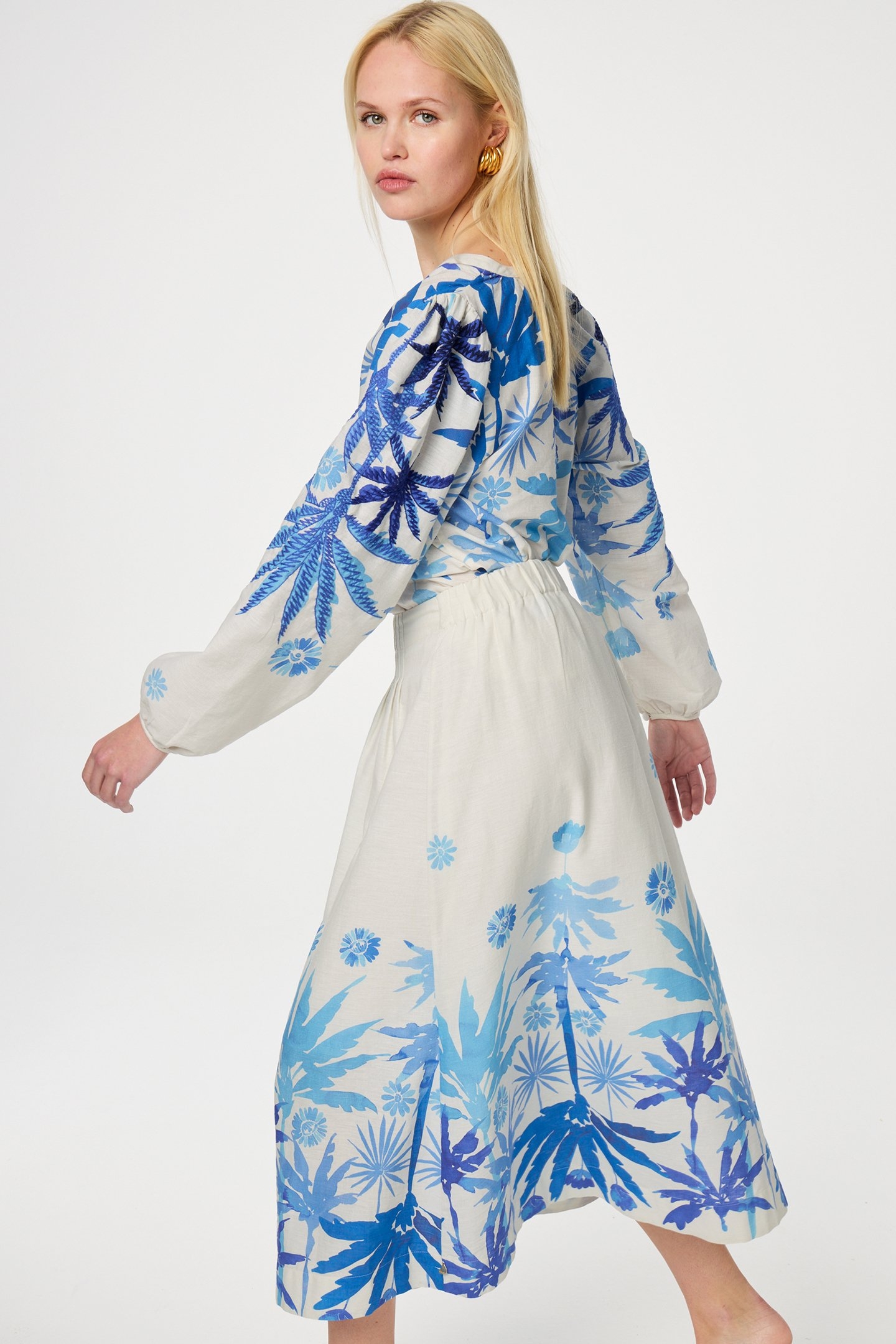 LOUA SKIRT WARM WHITE/BRIGHT BL 4