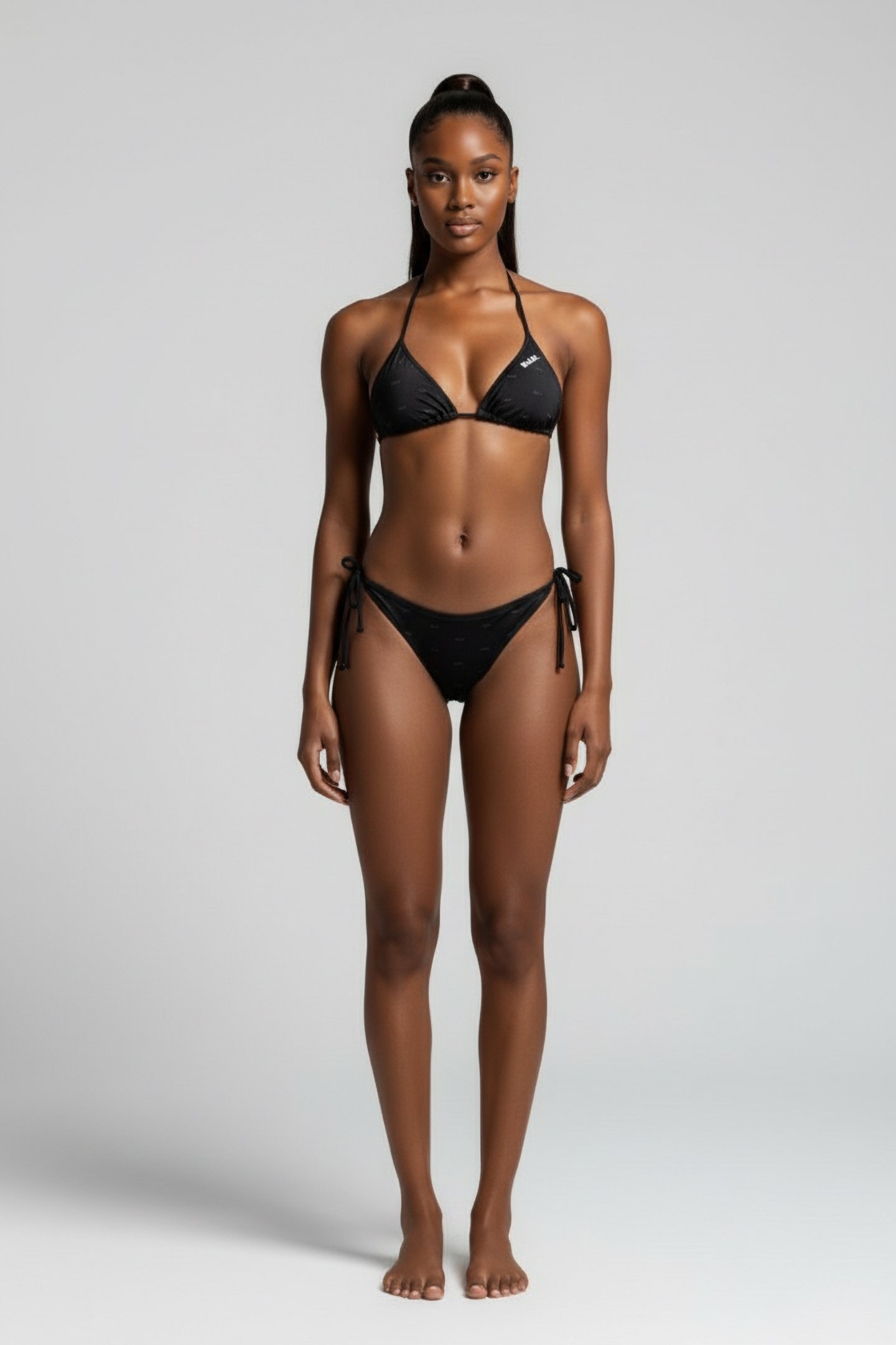 TRIANGLE KNOT BIKINI BRAND BLACK 1
