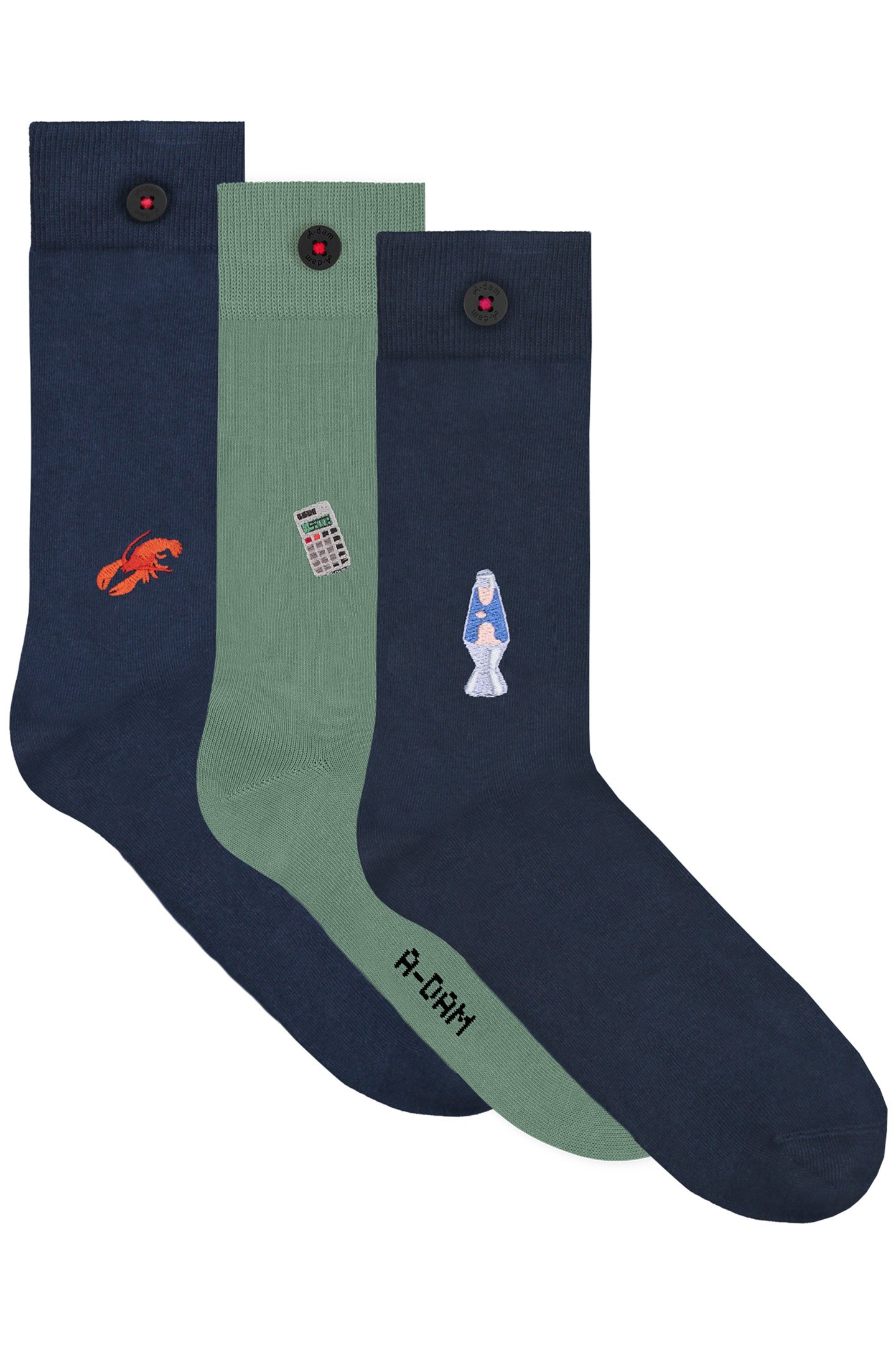 UNISEX A-DAM 3-PACK CASUAL SOCKS MULTICOLOR 1