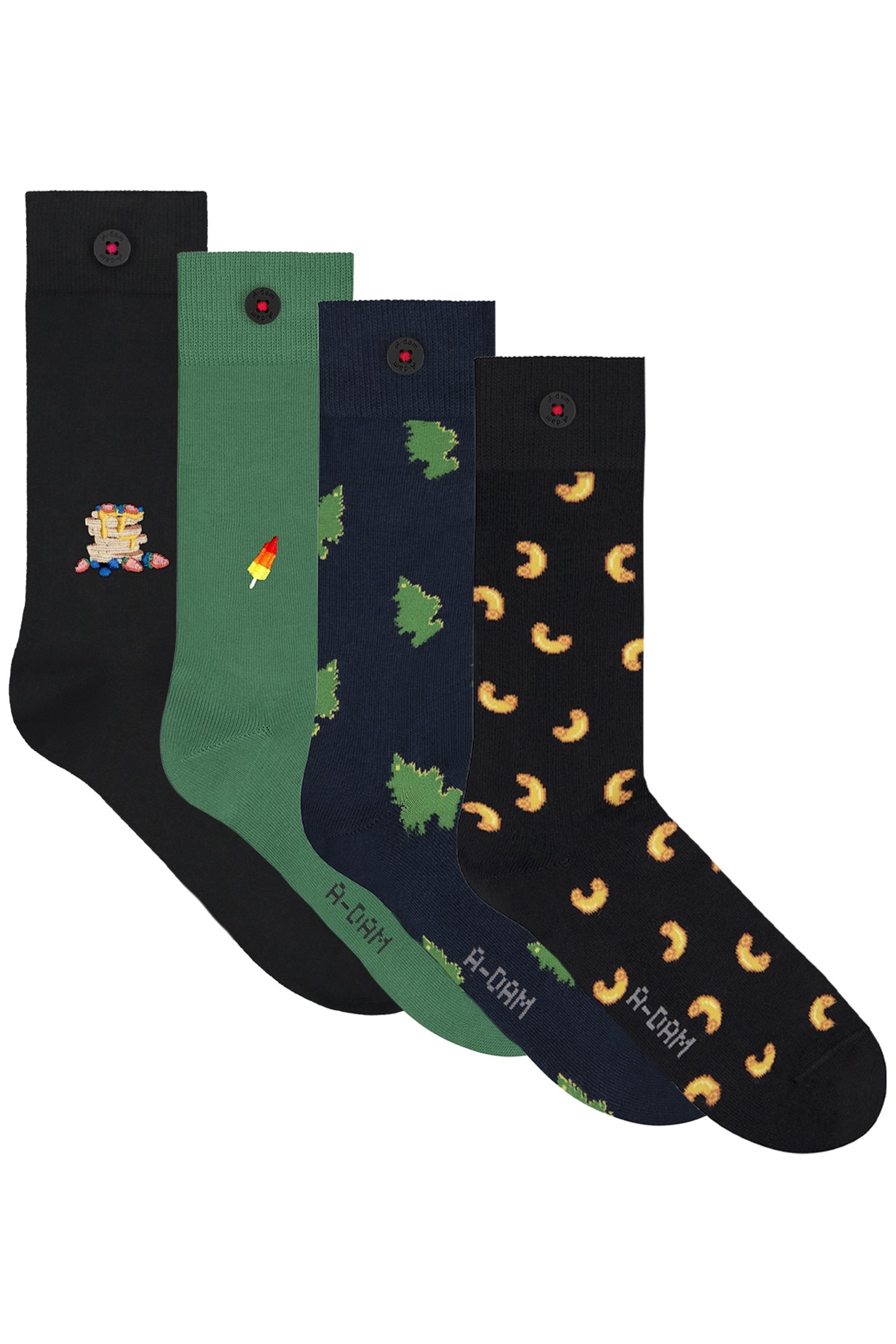UNISEX A-DAM 4-PACK CASUAL SOCKS MULTICOLOR 1