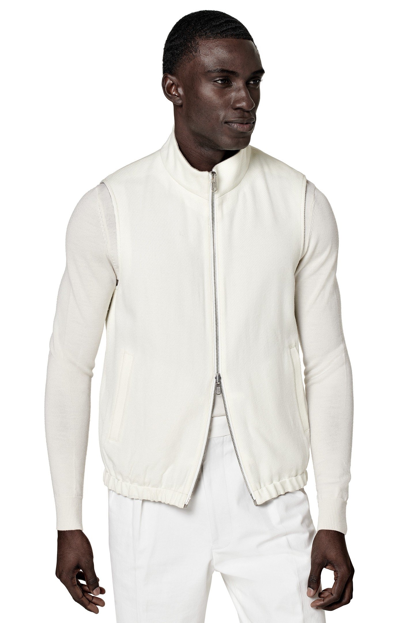 ZIPVEST-TAUPE TAUPE & OFF-WHITE 2