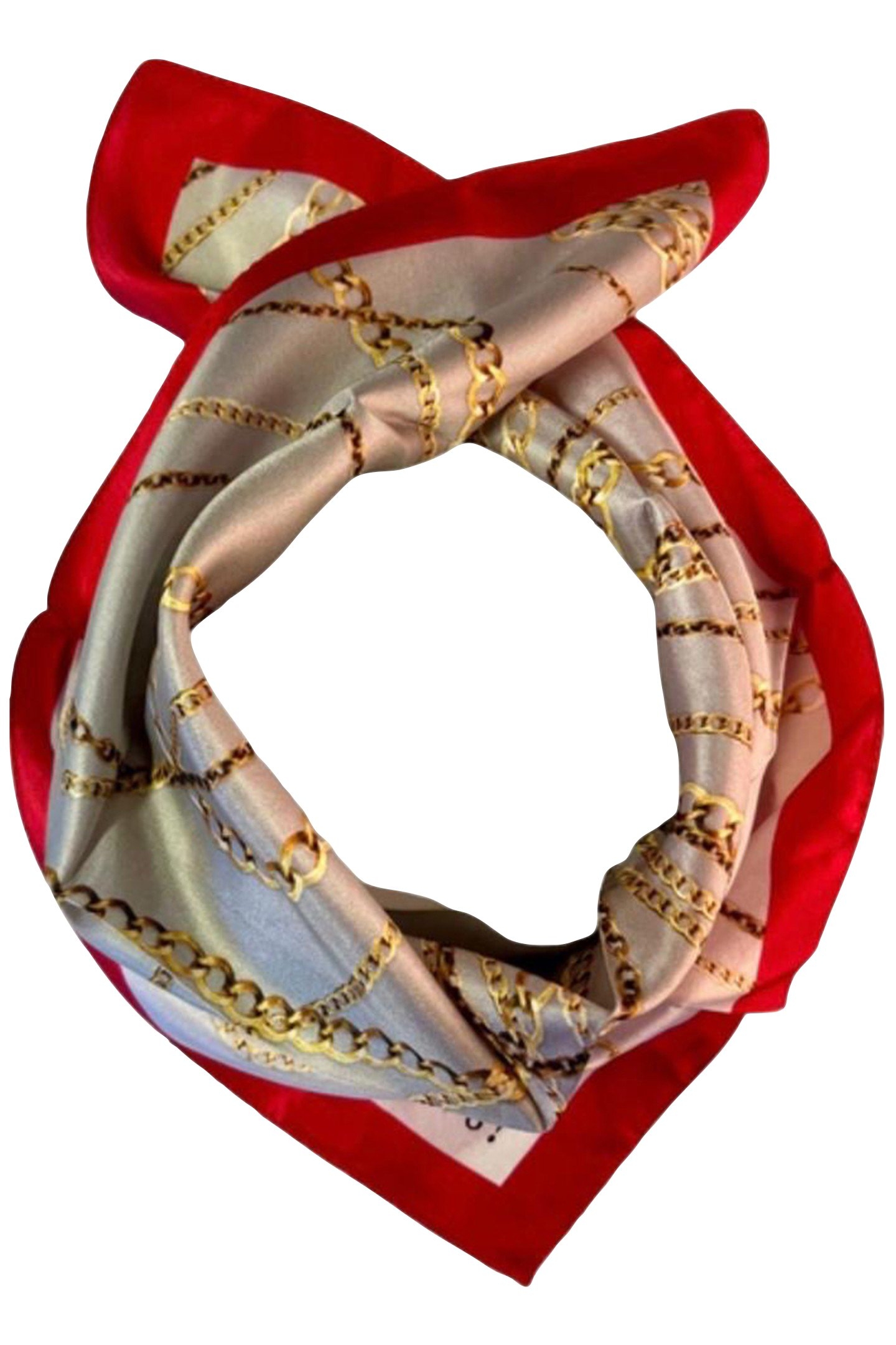 SCARF BURANO SMALL 414 RED/BEIGE/CHAIN 1