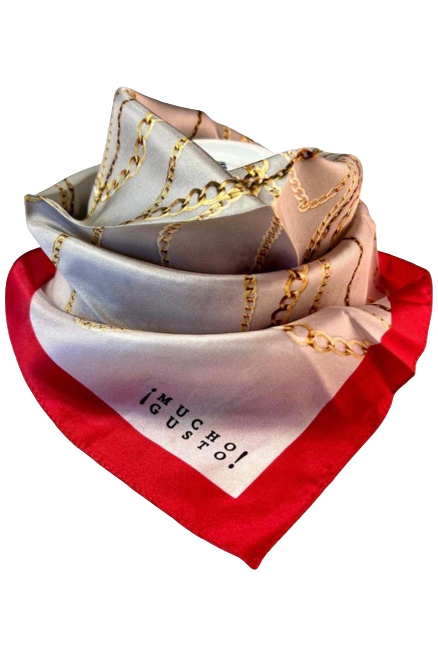 SCARF BURANO SMALL 414 RED/BEIGE/CHAIN 2