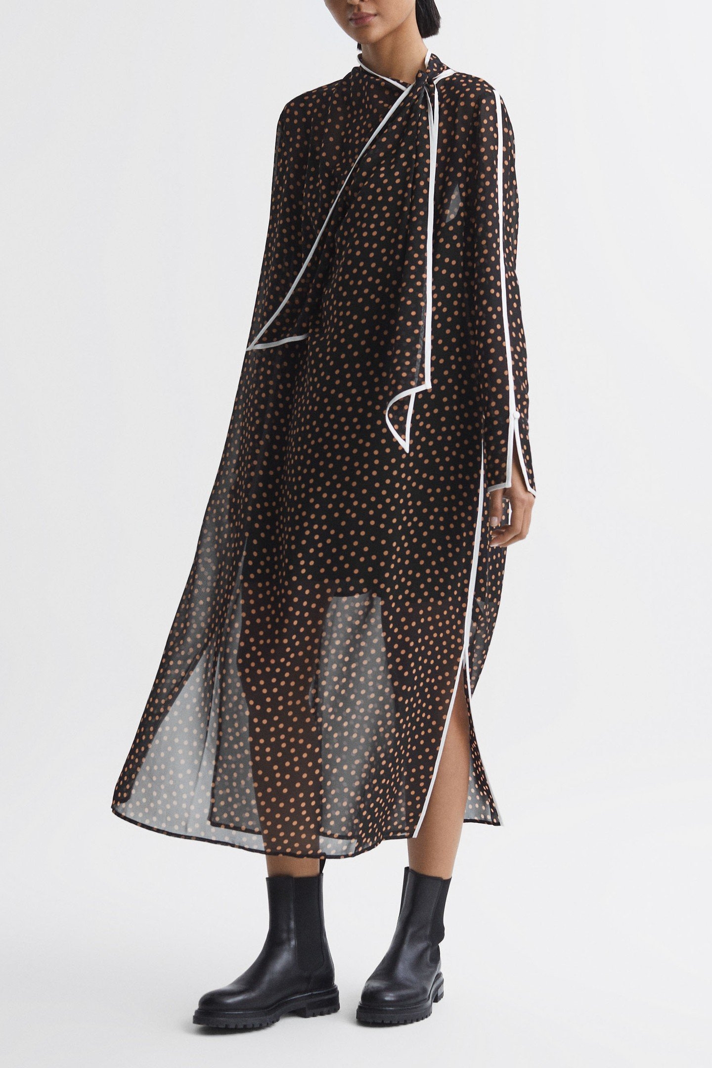 SPOT PRINT MIDI BLACK/BROWN 2