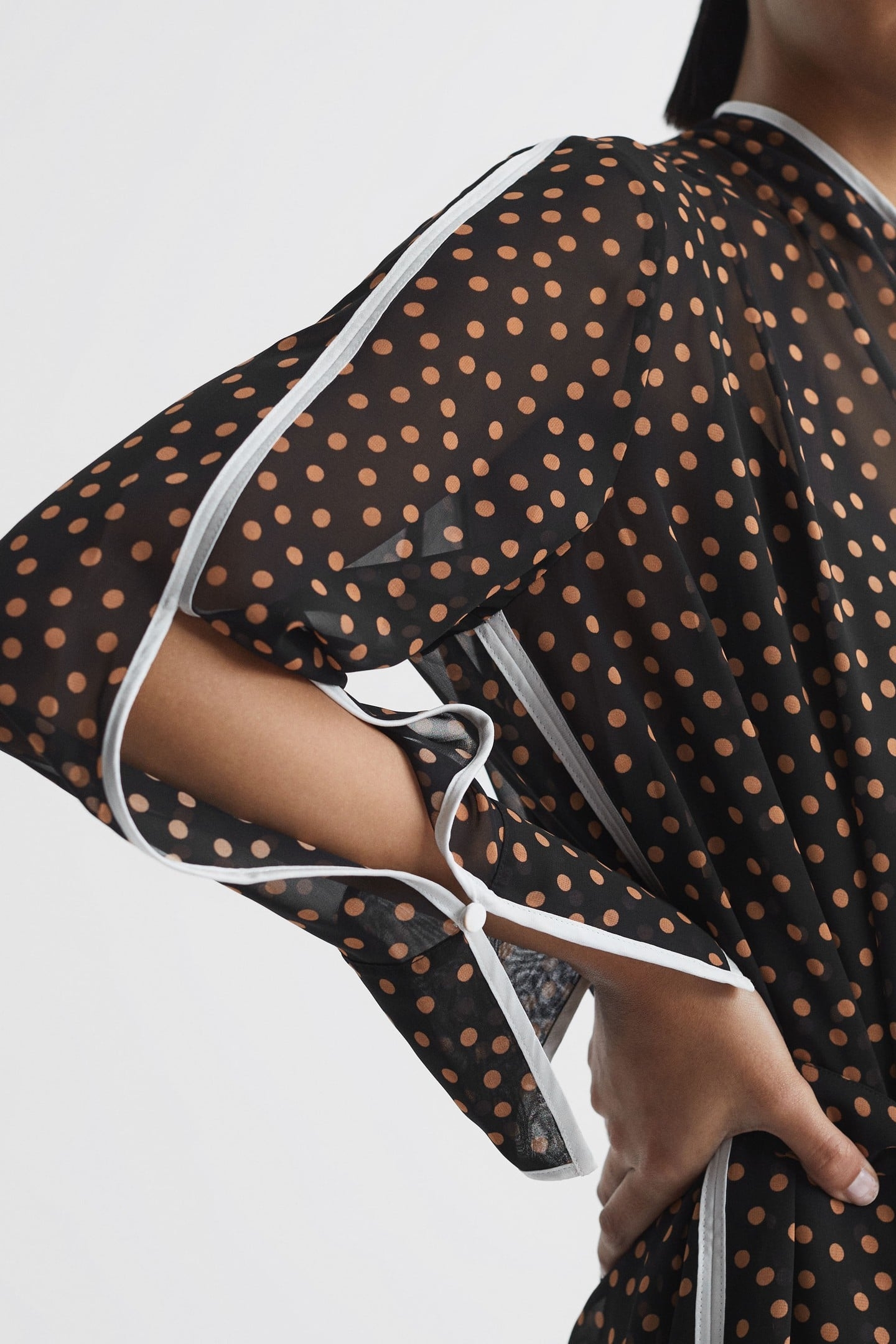 SPOT PRINT MIDI BLACK/BROWN 5