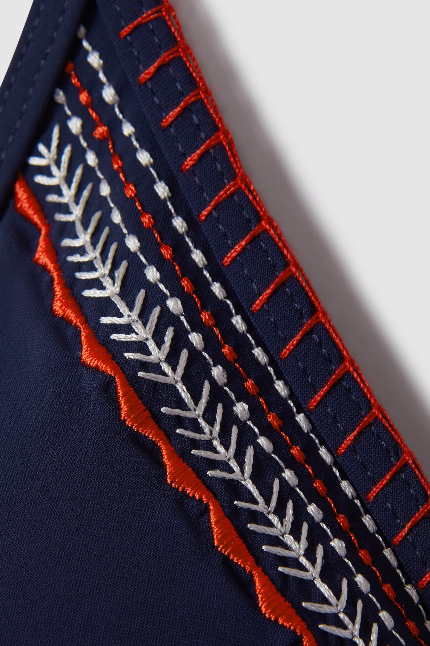 STITCH DETAIL TRIANGLE TOP NAVY/RED 5