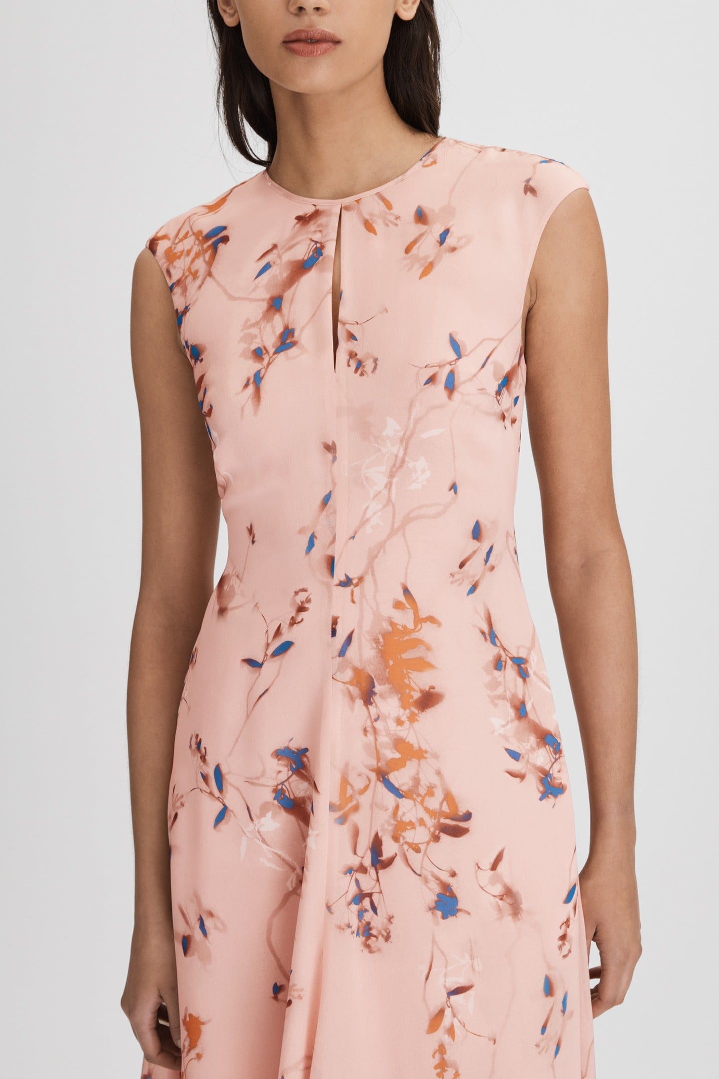 FLORAL PRINTED MIDI DRESS BLUSH 2