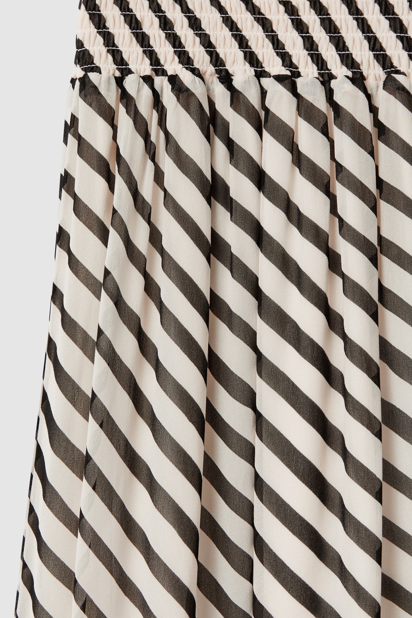 STRIPE ASYMMETRIC MIDI SKIRT BLACK/CREAM 4