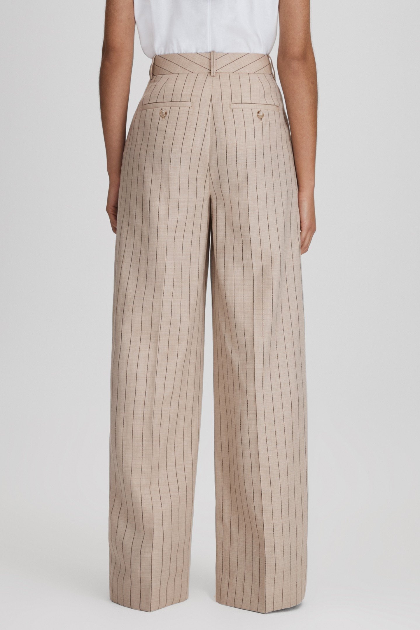 WIDE LEG PIN STRIPE TROUSER NEUTRAL 3