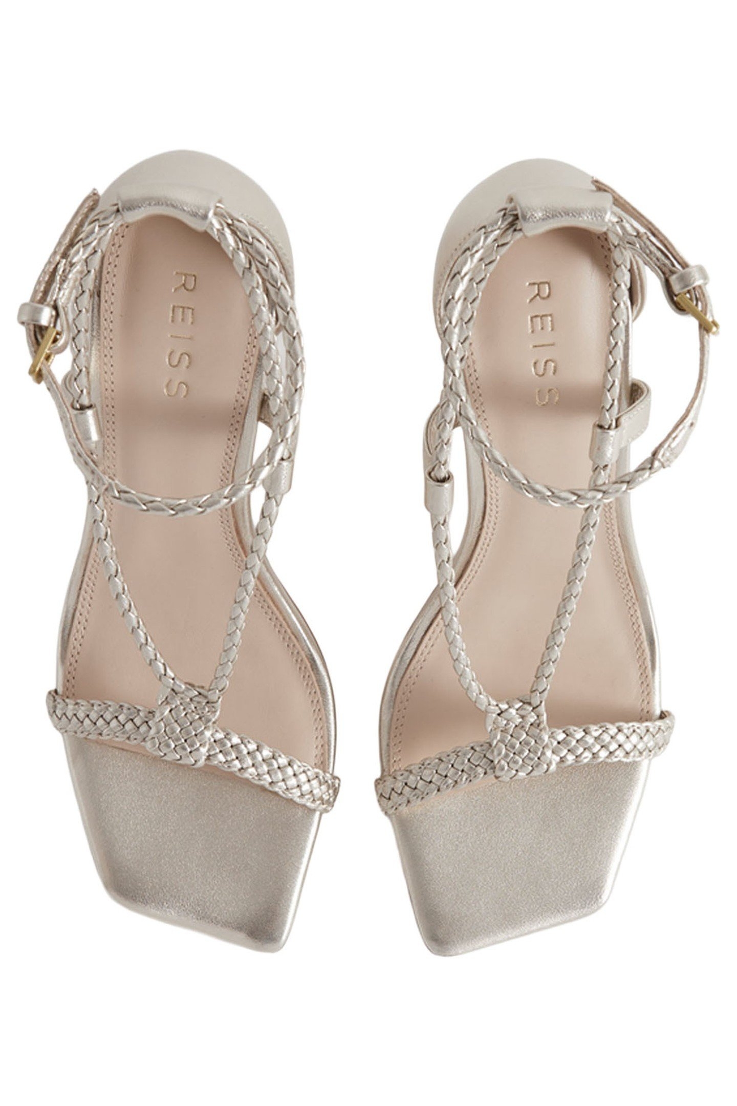 PLAIT STRAP HEEL SANDAL GOLD 3