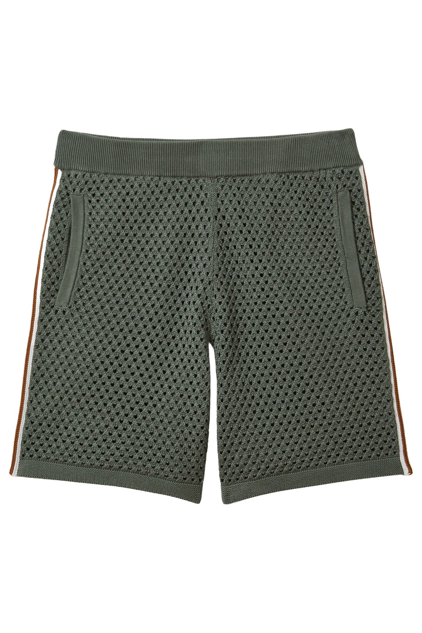 CROCHET TIPPING SHORT DARK SAGE GREEN 1