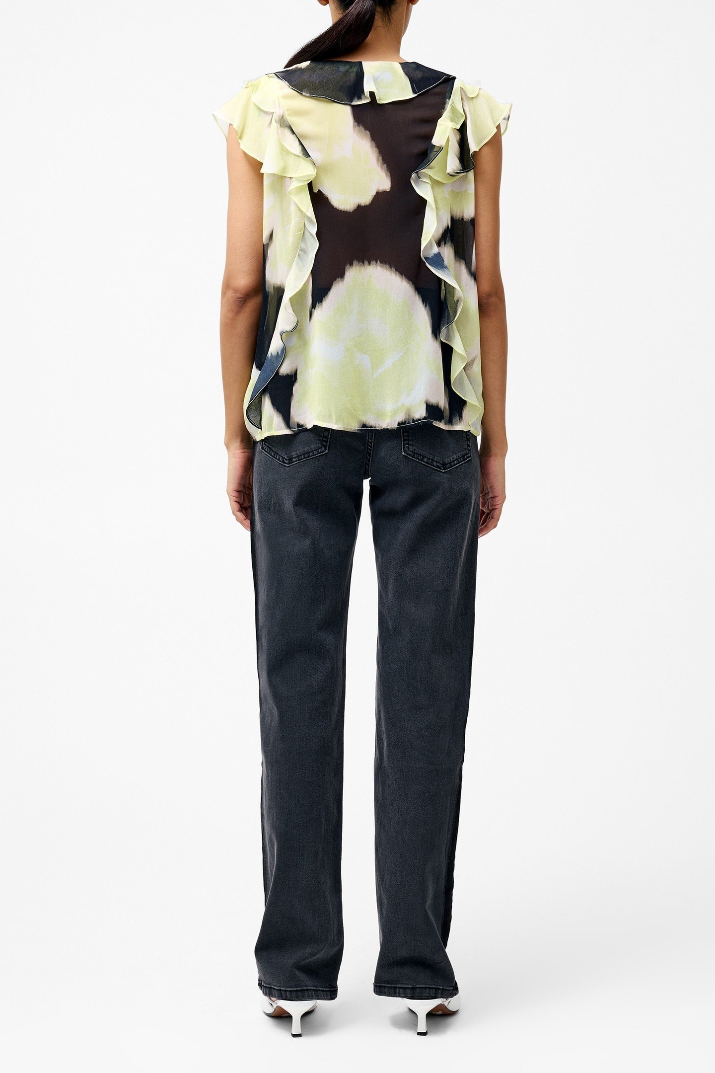 NATALIE EMINIA CHIFFON RUFFLE LIGHT LIME GREEN MUL 3