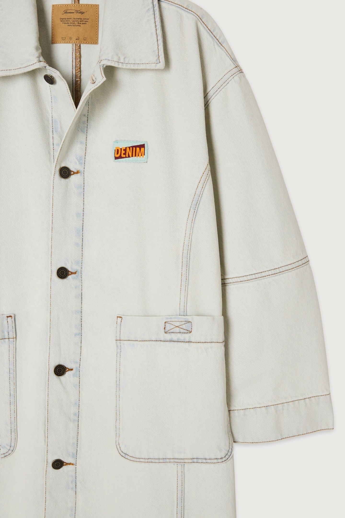 UNISEX MILESTONE COAT WITH SHIRT COLLAR SUPER BLEACHED 2