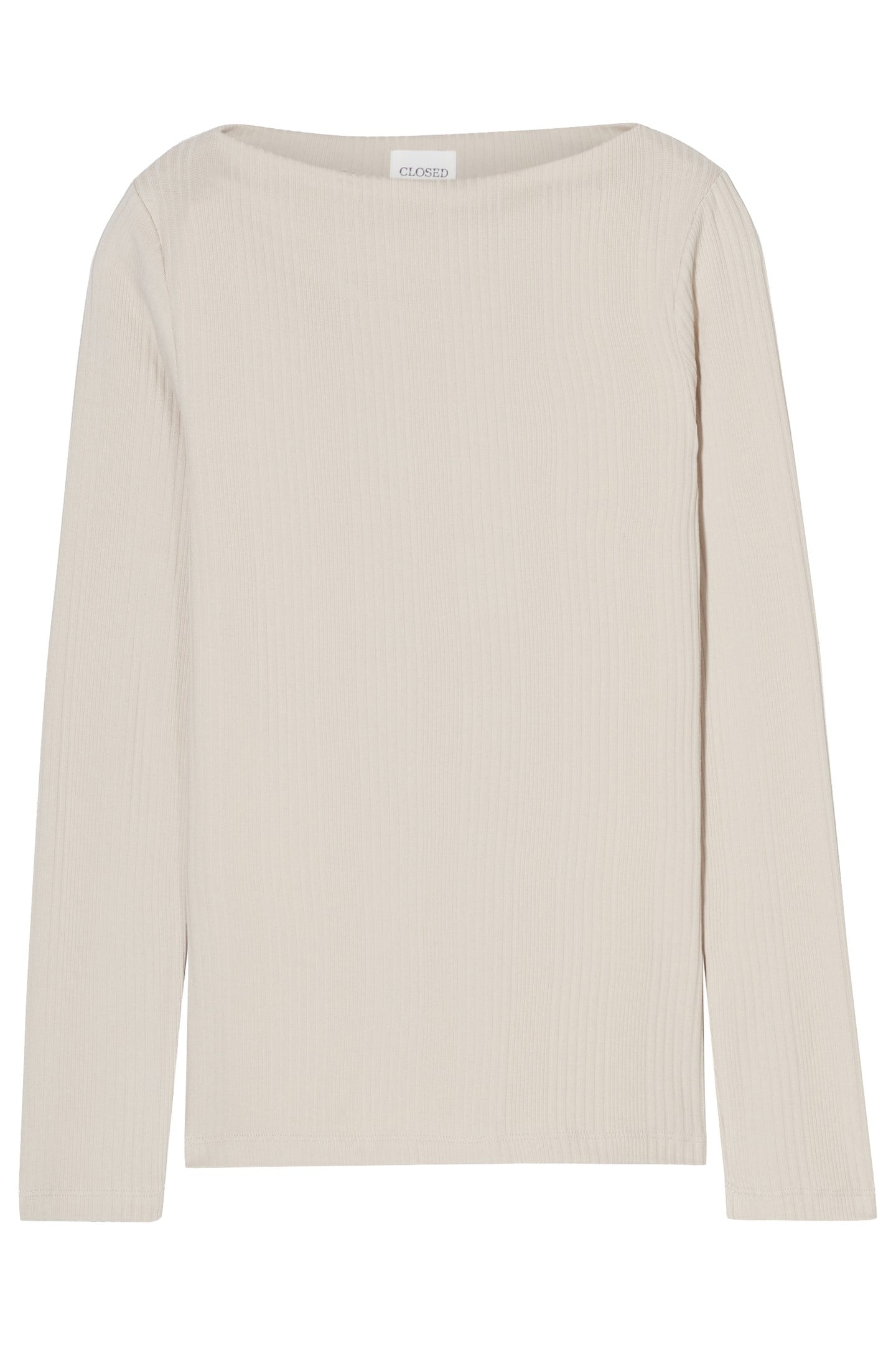 STRAIGHT NECK LONGSLEEVE T-SHIRTS PEARL BEIGE 3