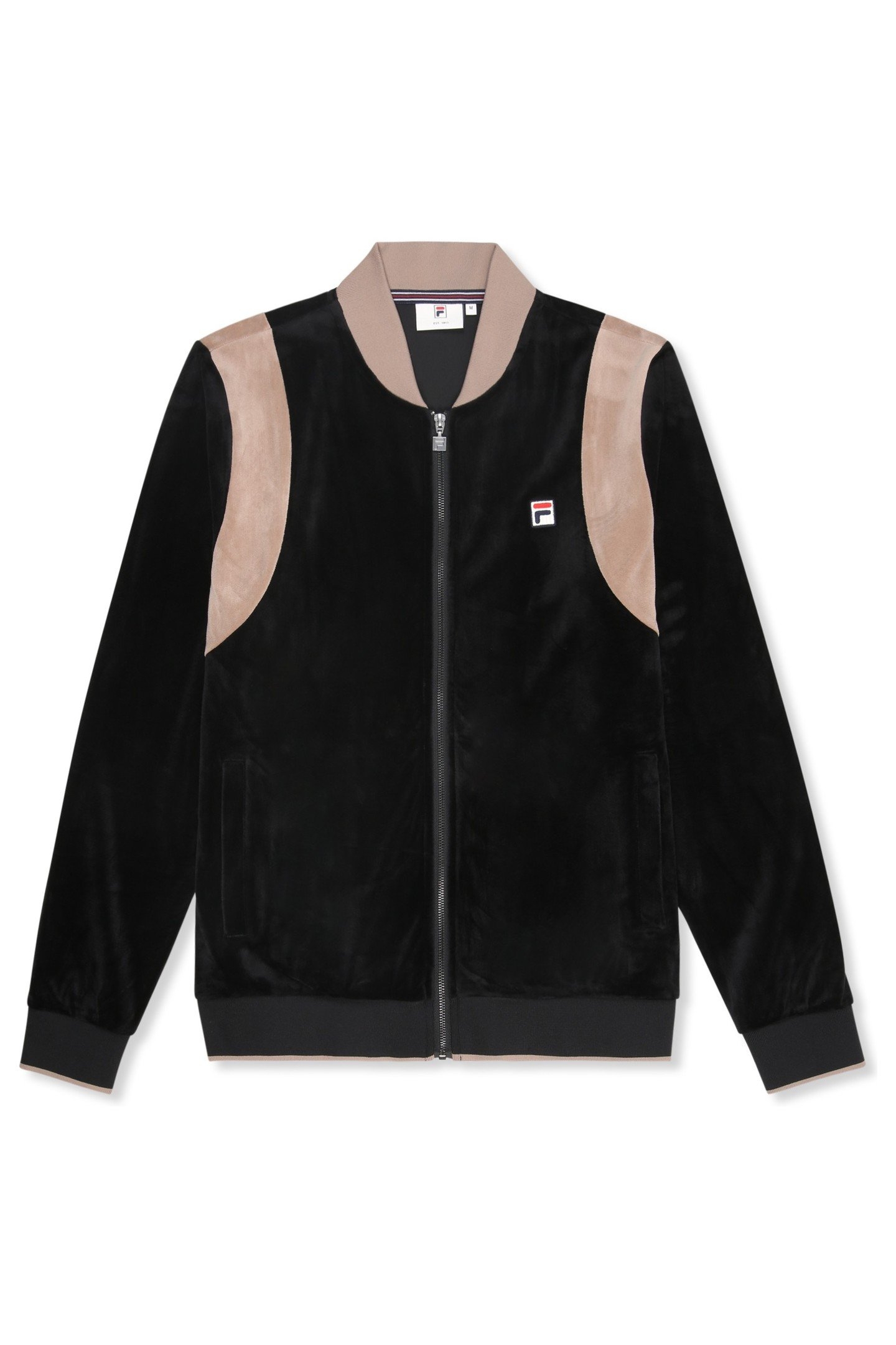 ADRIANO REGULAR VELOUR TRACK JACKET BLACK-TAUPE GRAY 6