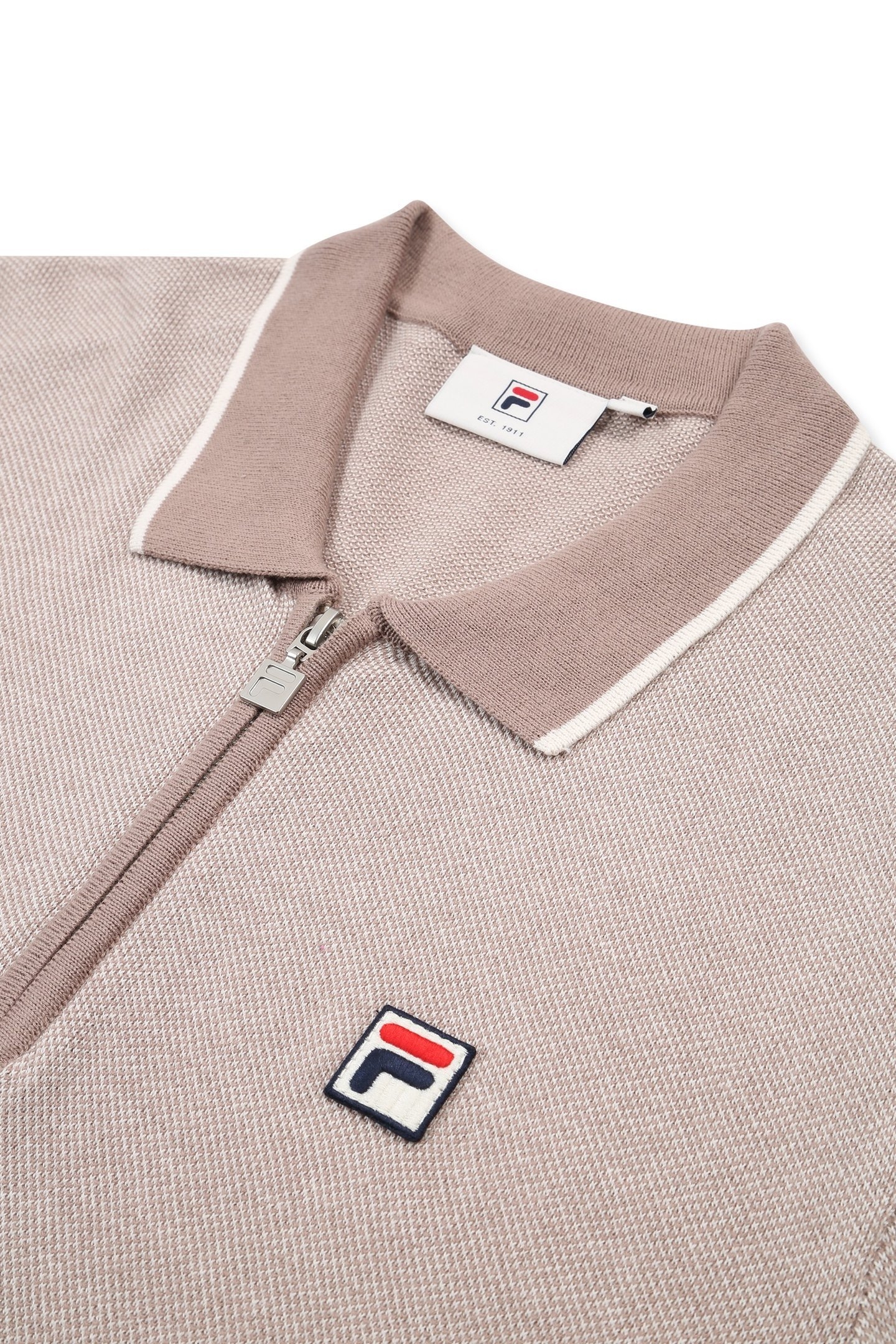 LUCINO REGULAR KNIT POLO SHIRT TAUPE GRAY MELANGE 6