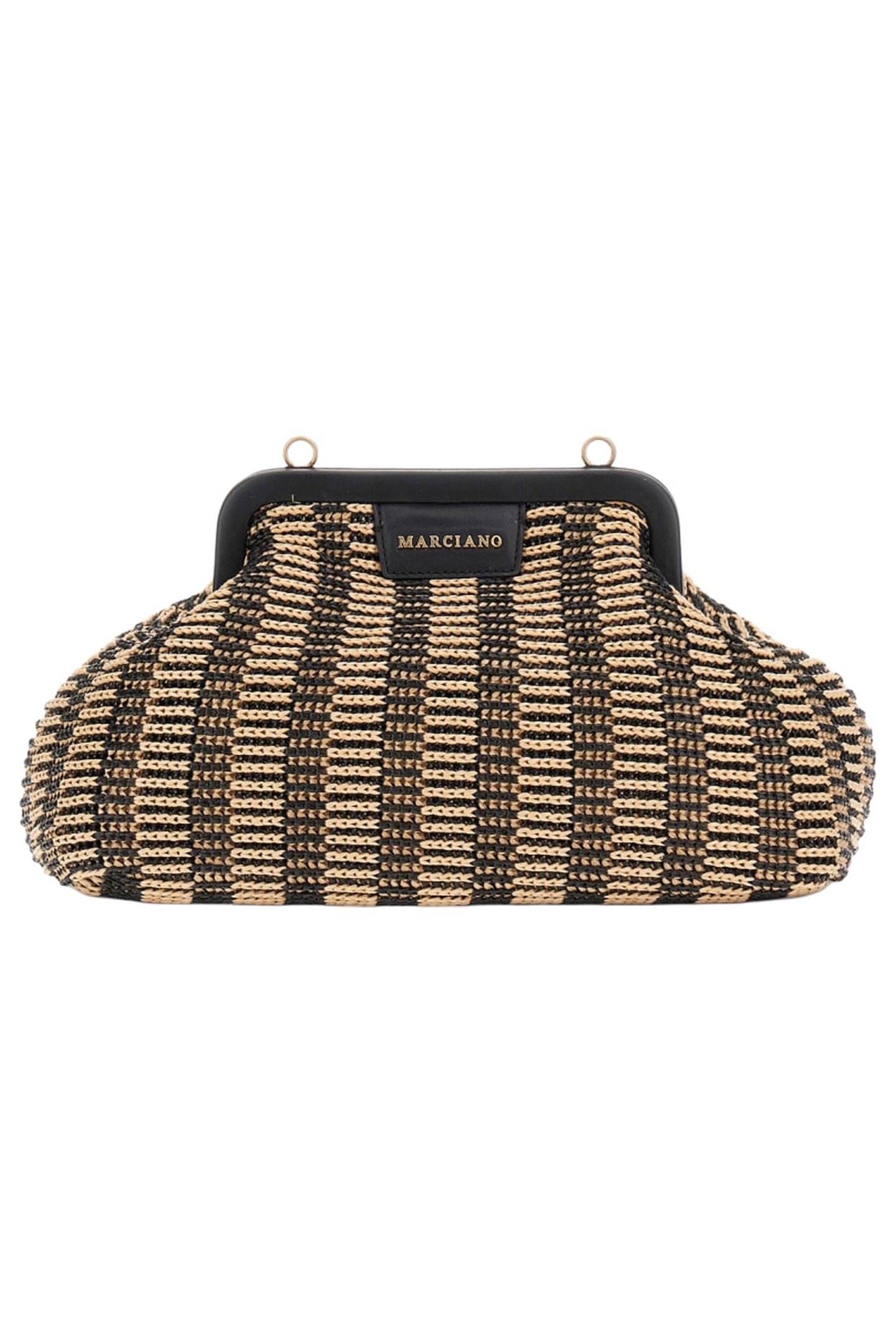 RAFFIA POUCH BLACK/NATURAL 2