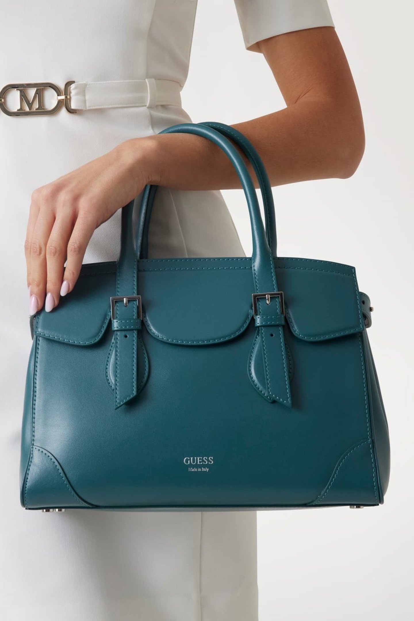DIANA MAXI SATCHEL CHROME GREEN 2