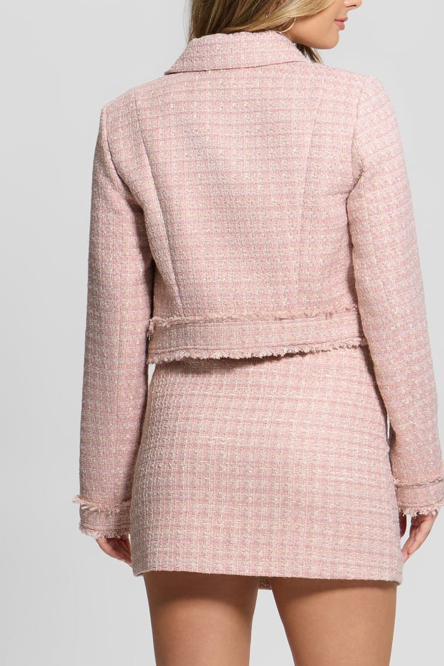 DAPHNEE CROPPED JACK PINK AND WHITE TWEED 7