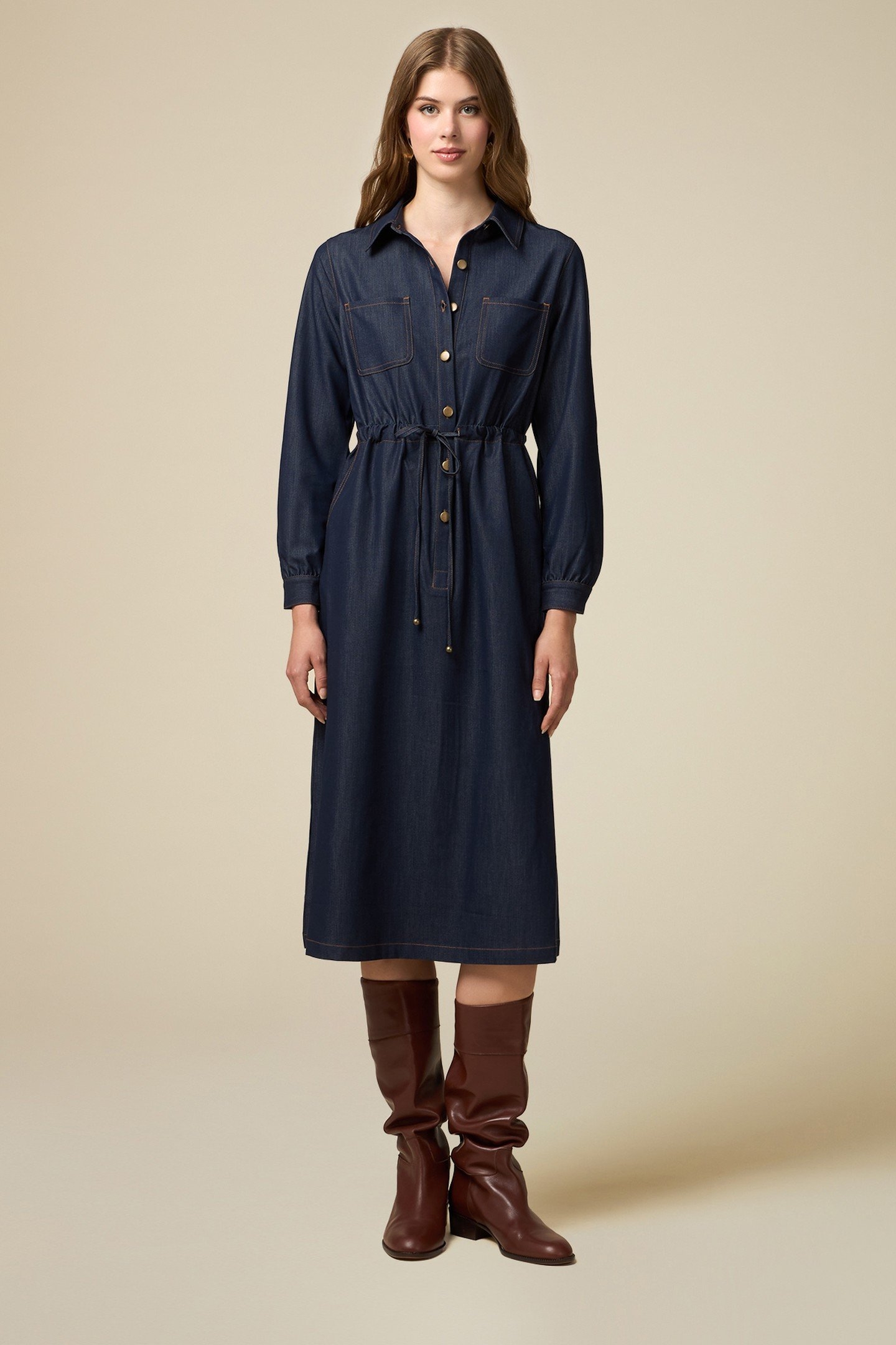 LIGHT DENIM CHEMISIER DRESS BLUE 1