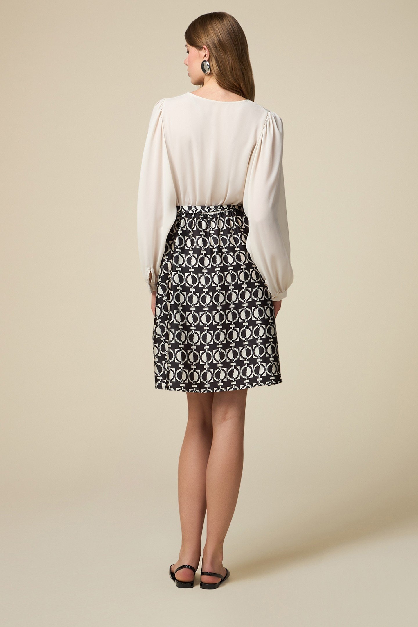 DRESS WITH PATTERNED SKIRT MULTICOLOR 2