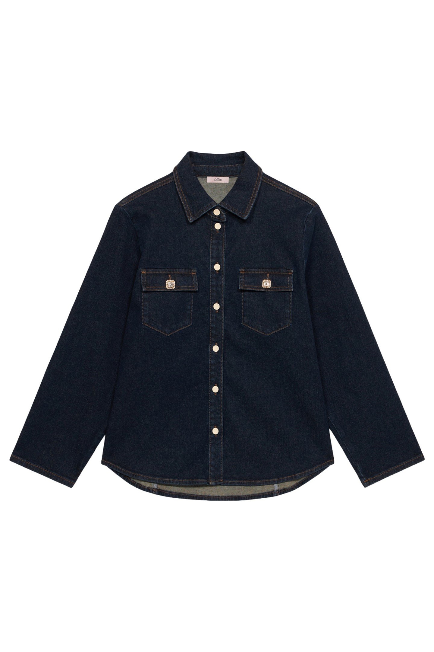 DENIM SHIRT WITH JEWEL BUTTONS BLUE 3