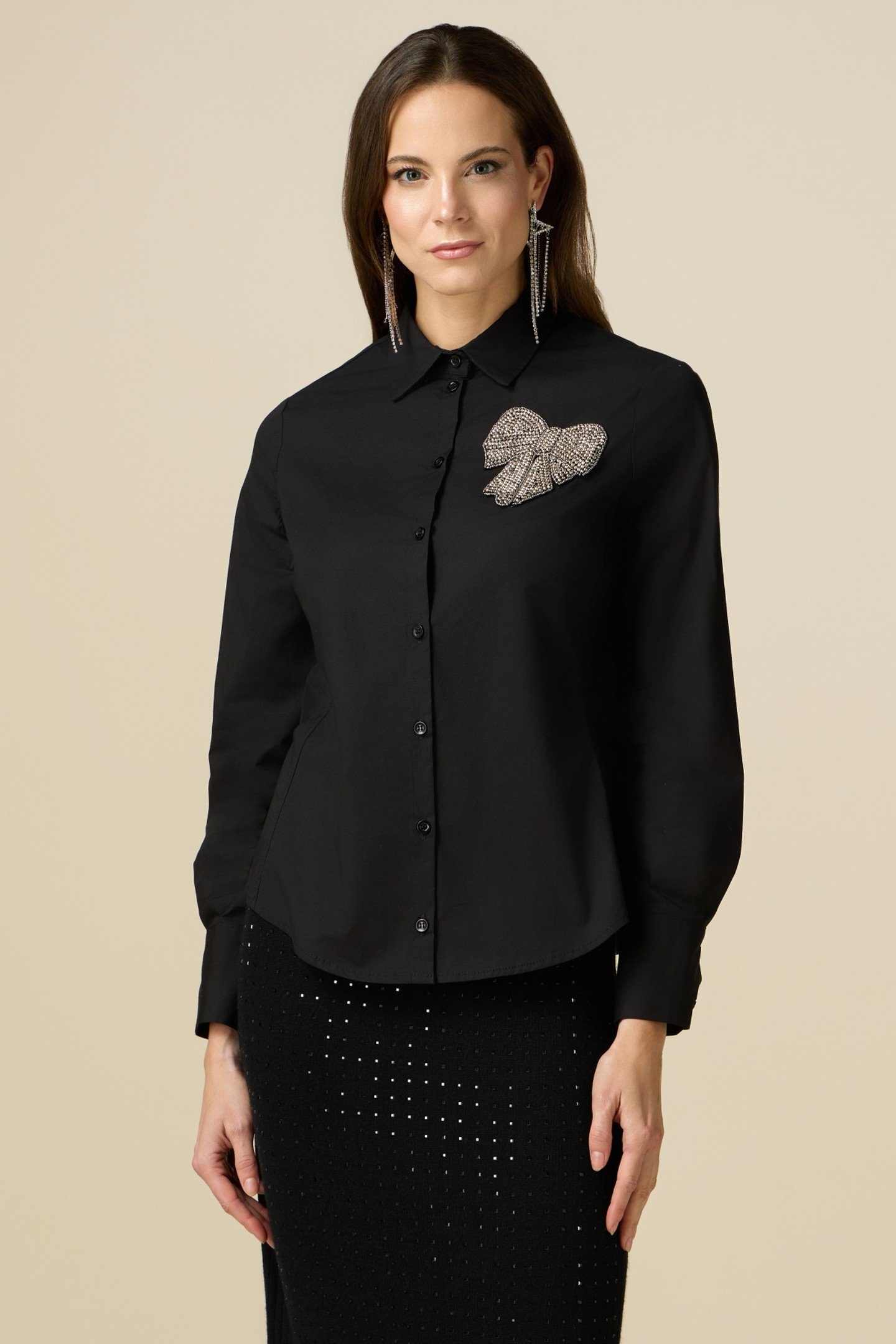 SHIRT WITH JEWEL EMBROIDERY BLACK 1