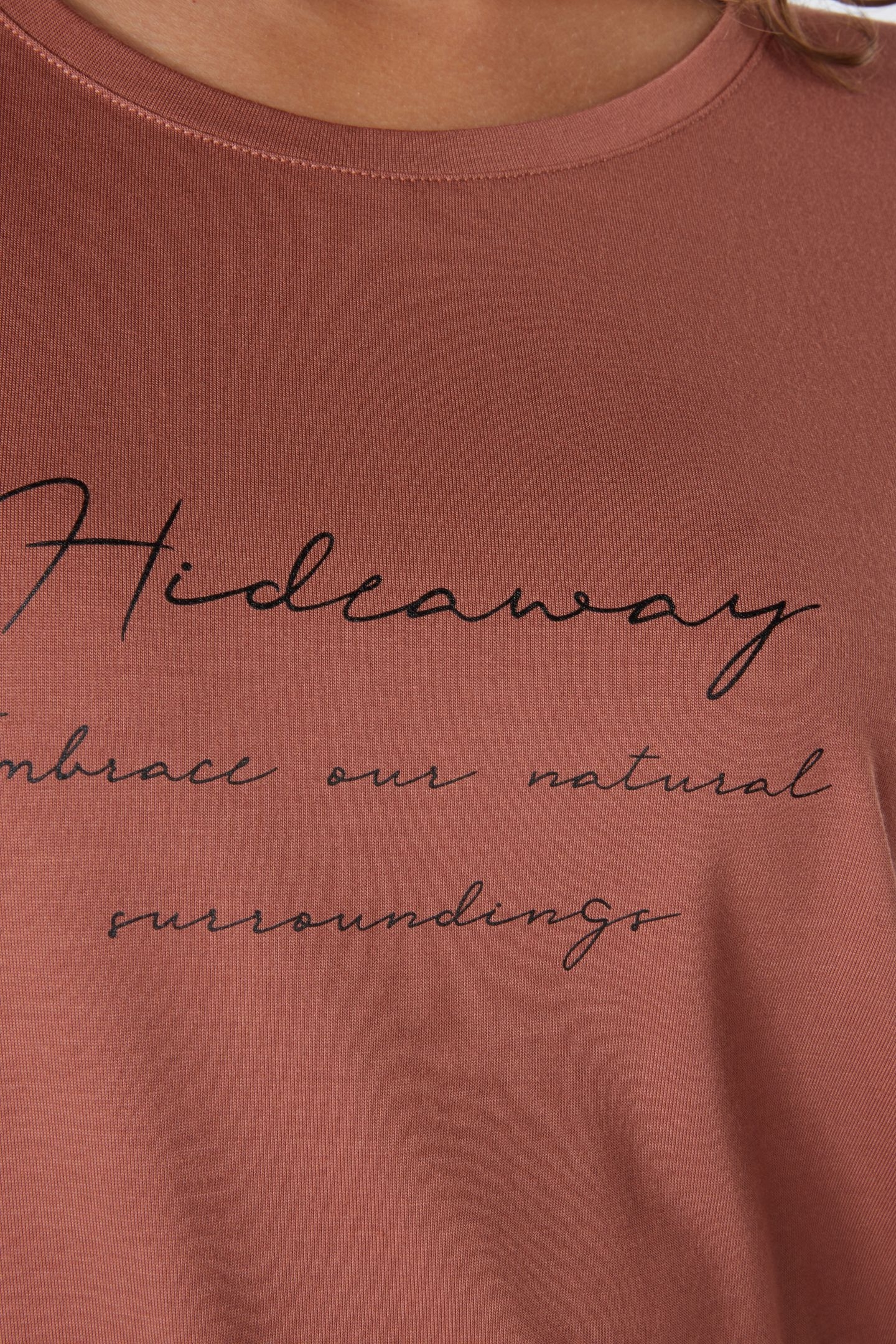 T-SHIRT MODAL PRINT "HIDEAWAY" COPPER BROWN 5