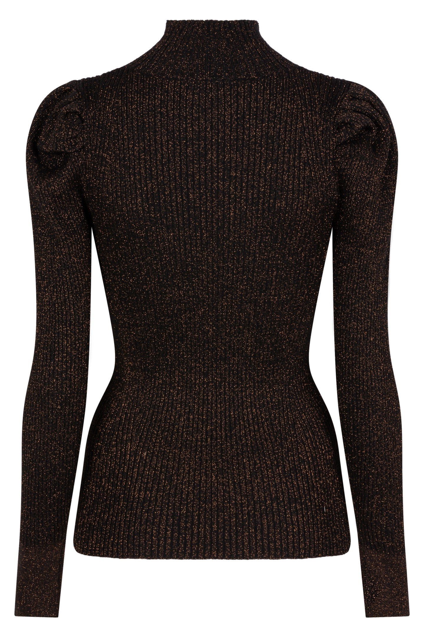 SWEATER RIB LUREX BLACK / ORANGE 8