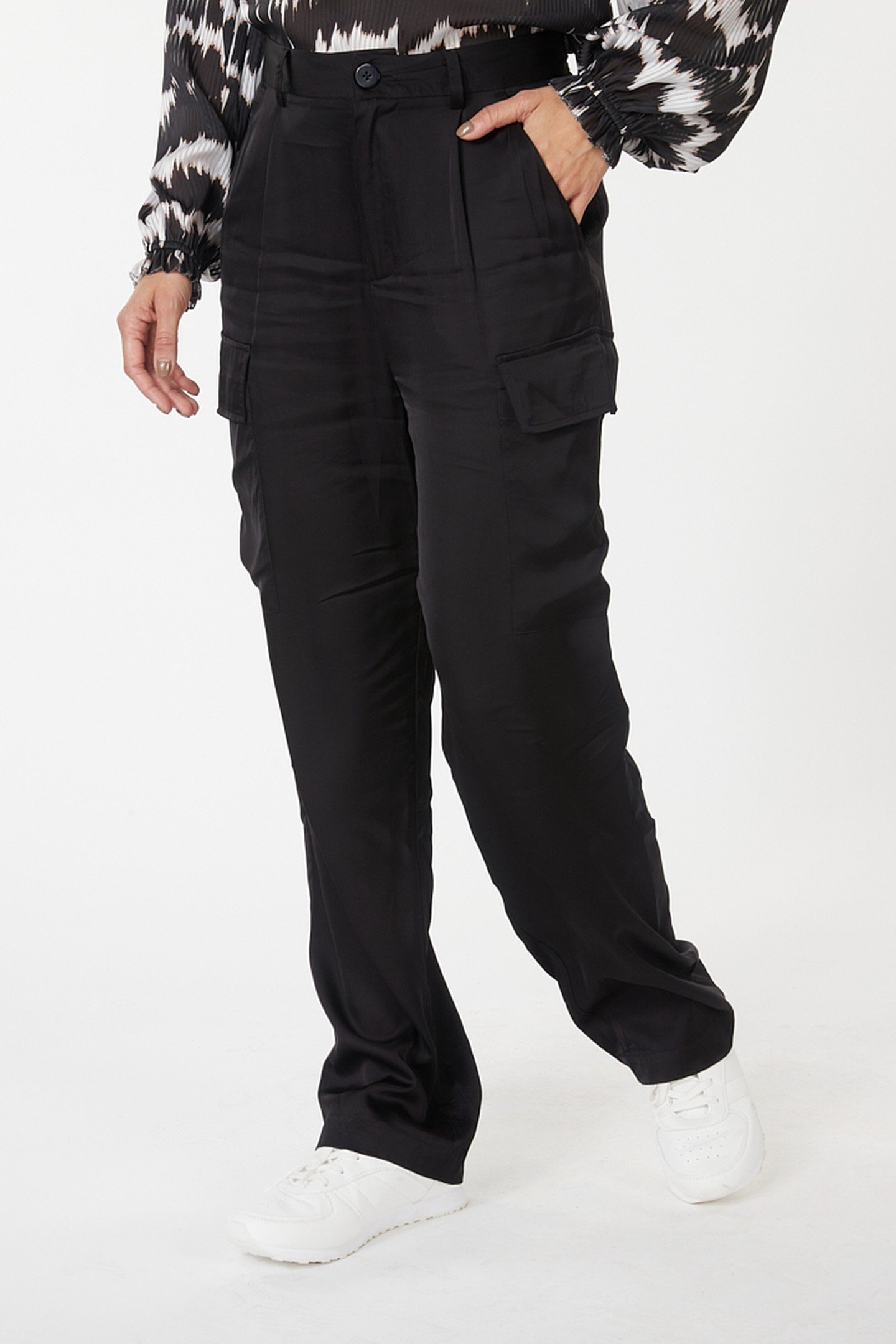 TROUSERS CARGO SATEEN BLACK 2