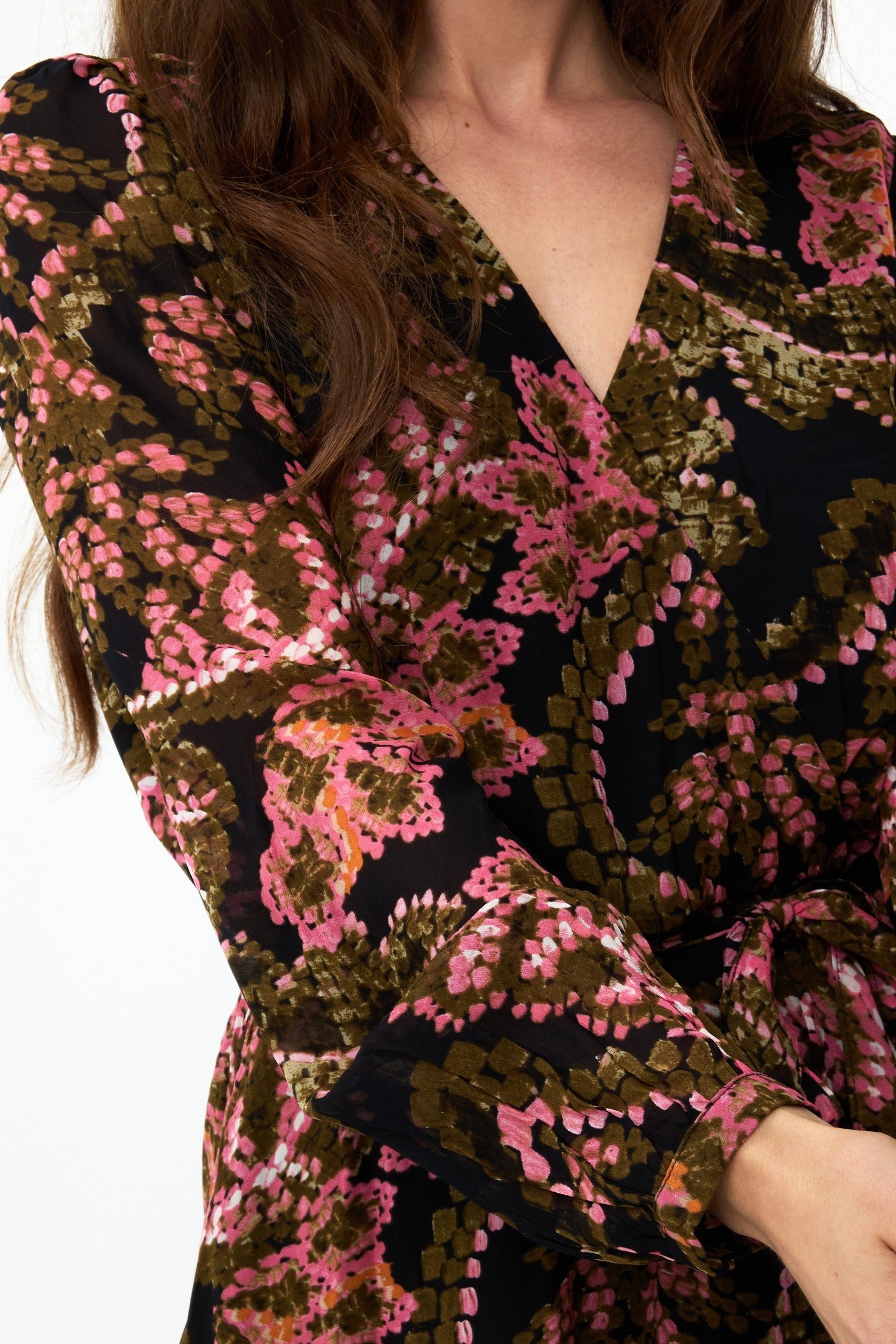 DRESS ELASTIC WAIST GLOBAL FLOWER PRINT 8