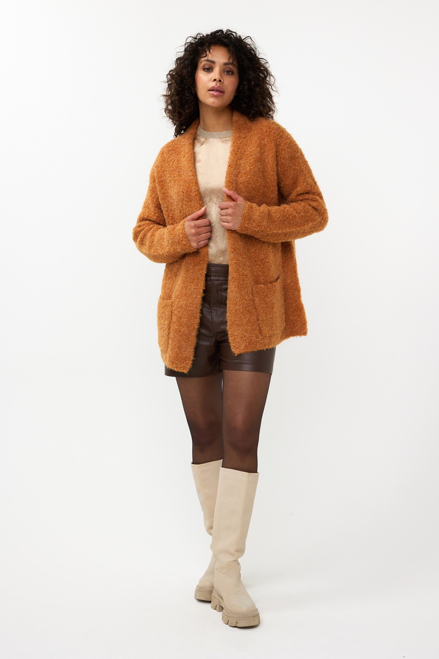 CARDIGAN BOUCLE BRANDY 1