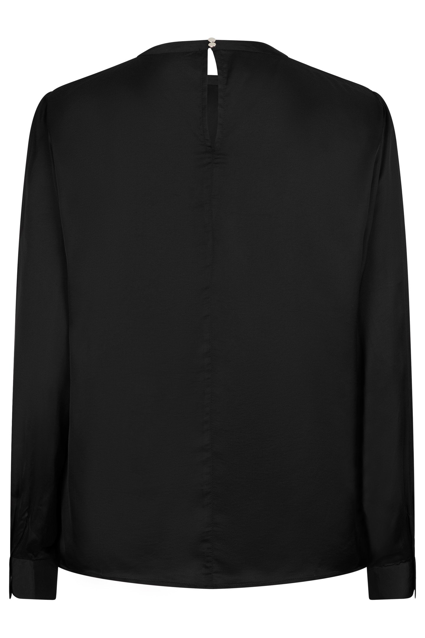 BLOUSE SATIN FANCY NECK BLACK 3