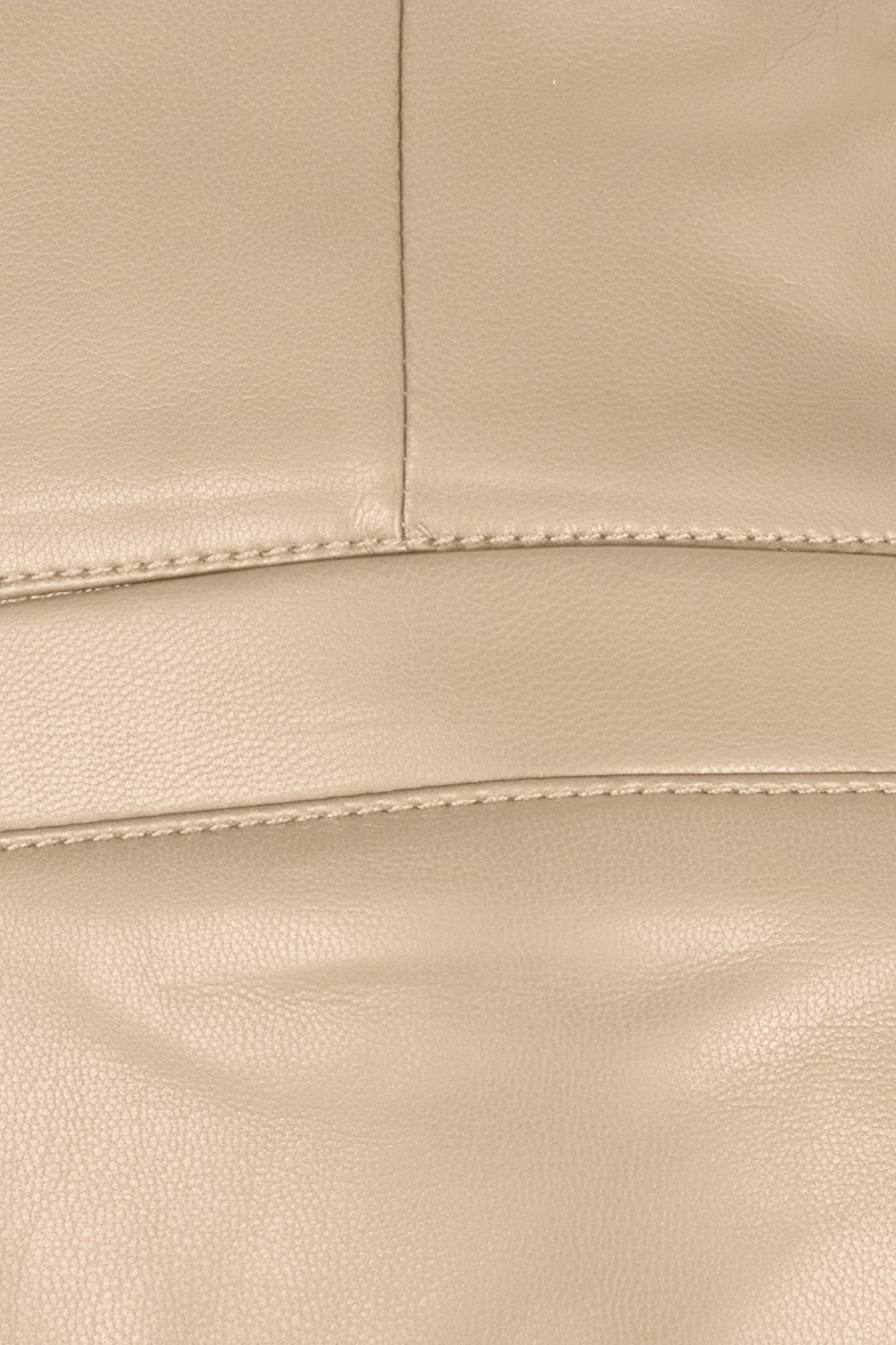 TROUSERS WIDE VEGAN LEATHER SAND 3