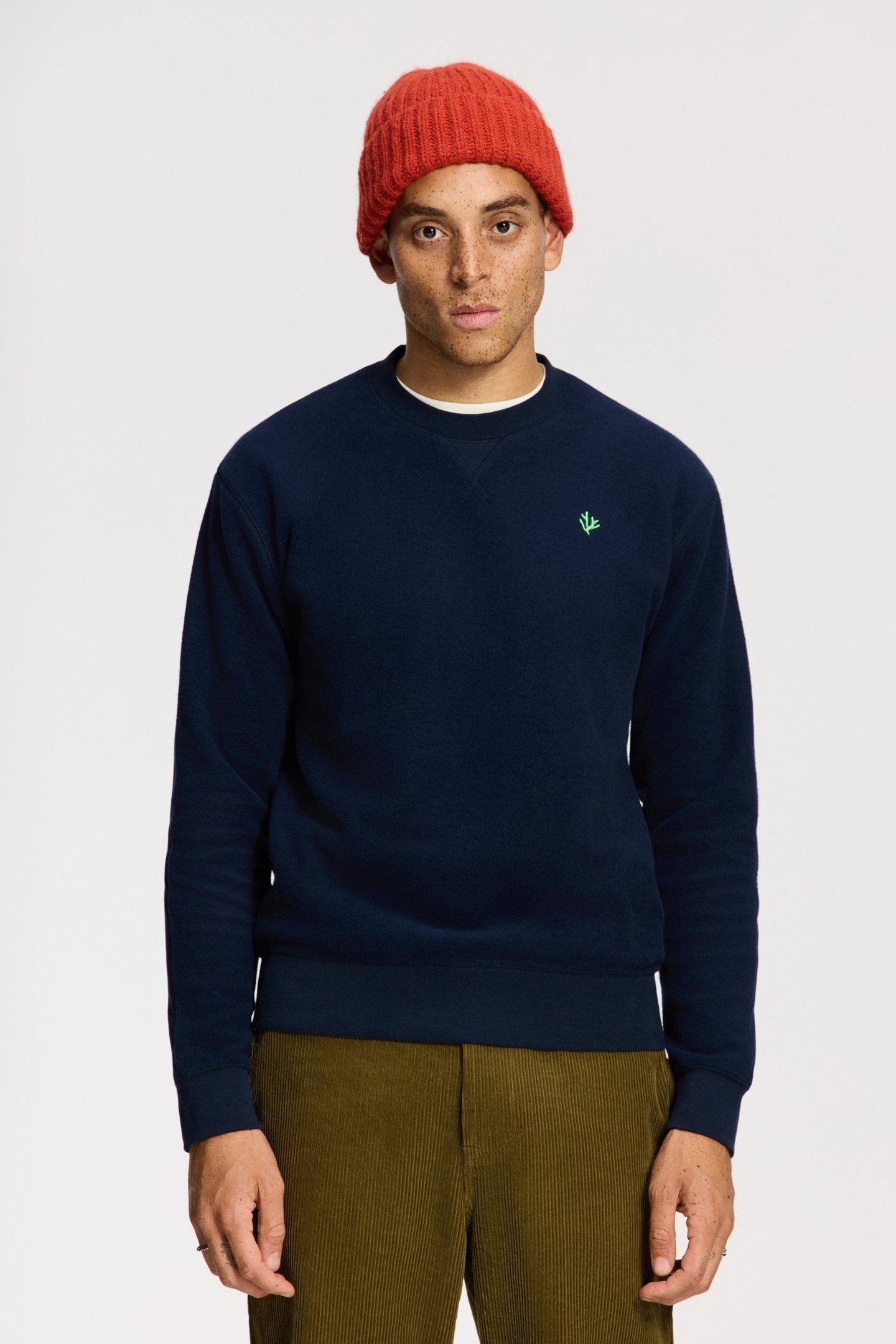 KYLE RELAXED FIT CORAL LOGO SWEATER BLUE DARK NAVY 1