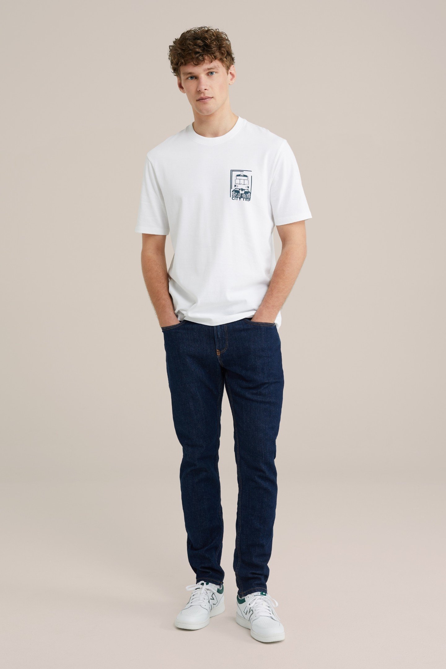 5-POCKET MID WAIST DARK BLUE 5