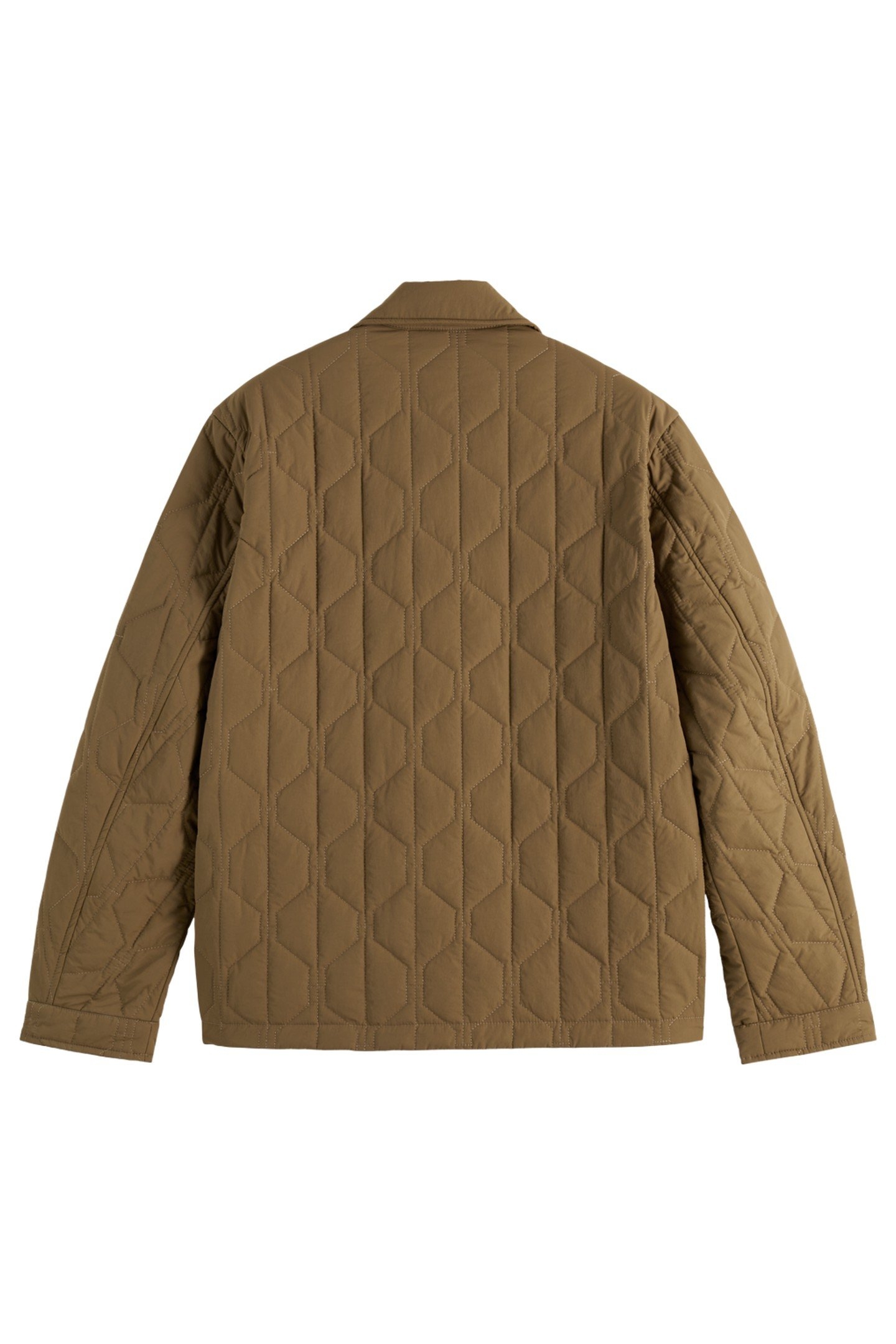 GEOMETRIC QUILTED COAT GOLDEN BROWN 6