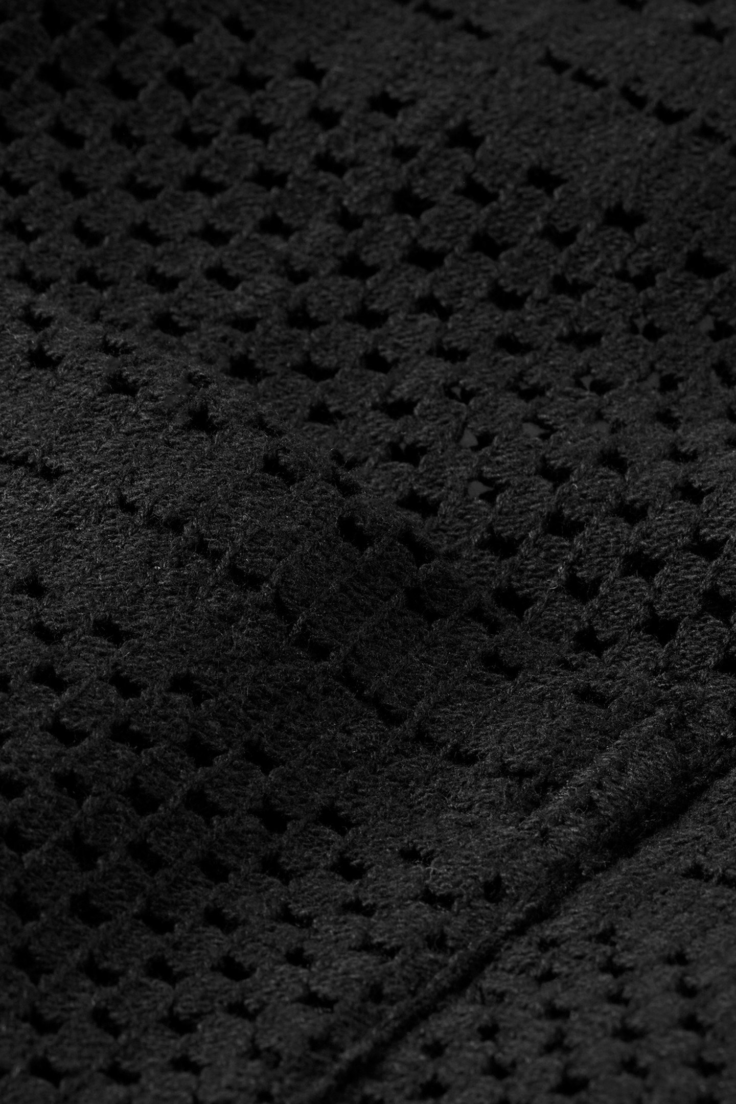 CROCHET SHORT-SLEEVED RELAXED-FIT SHIRT WASHED BLACK 3