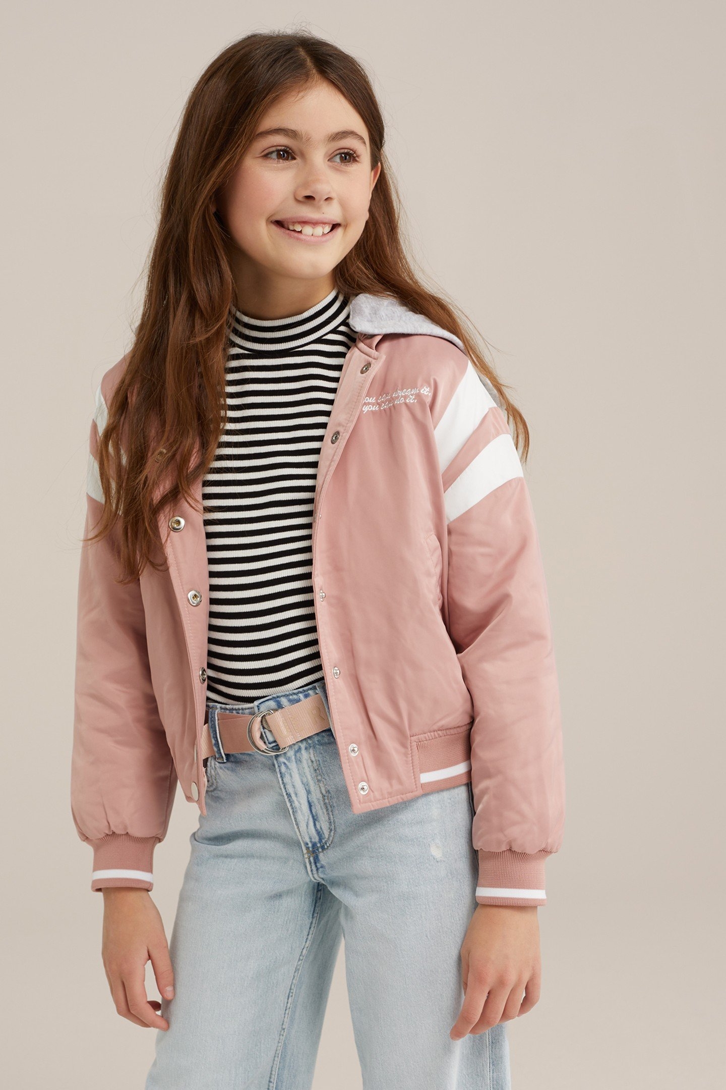 GIRLS BOMBER LIGHT PINK 3