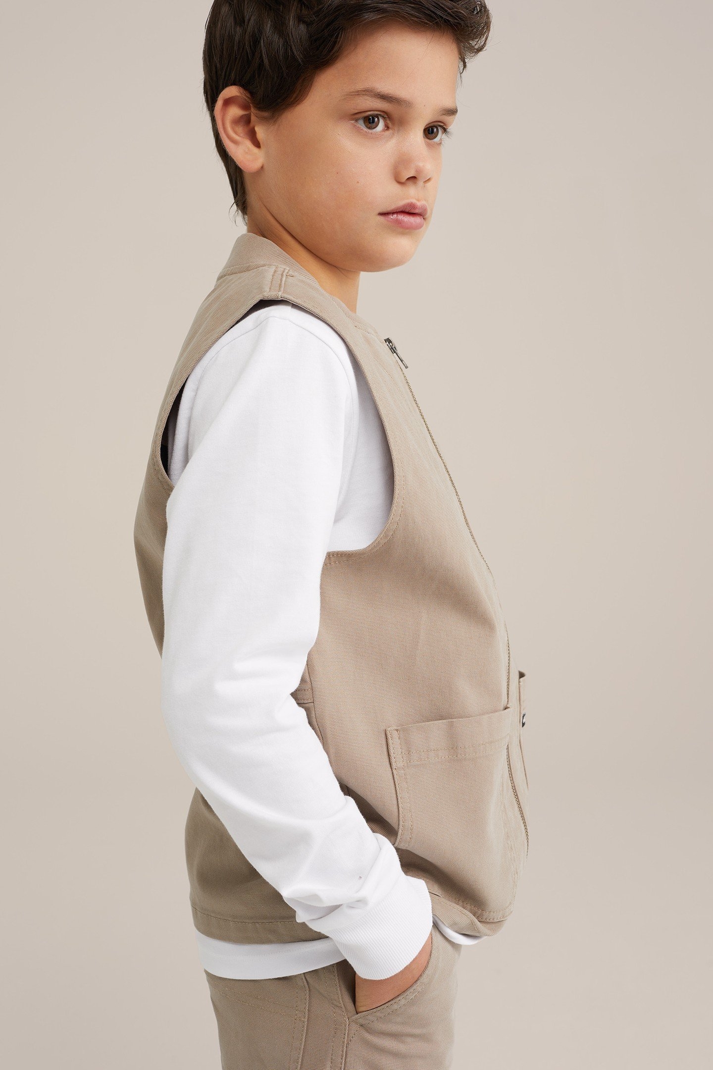 BOYS BODYWARMER LIGHT BROWN 6