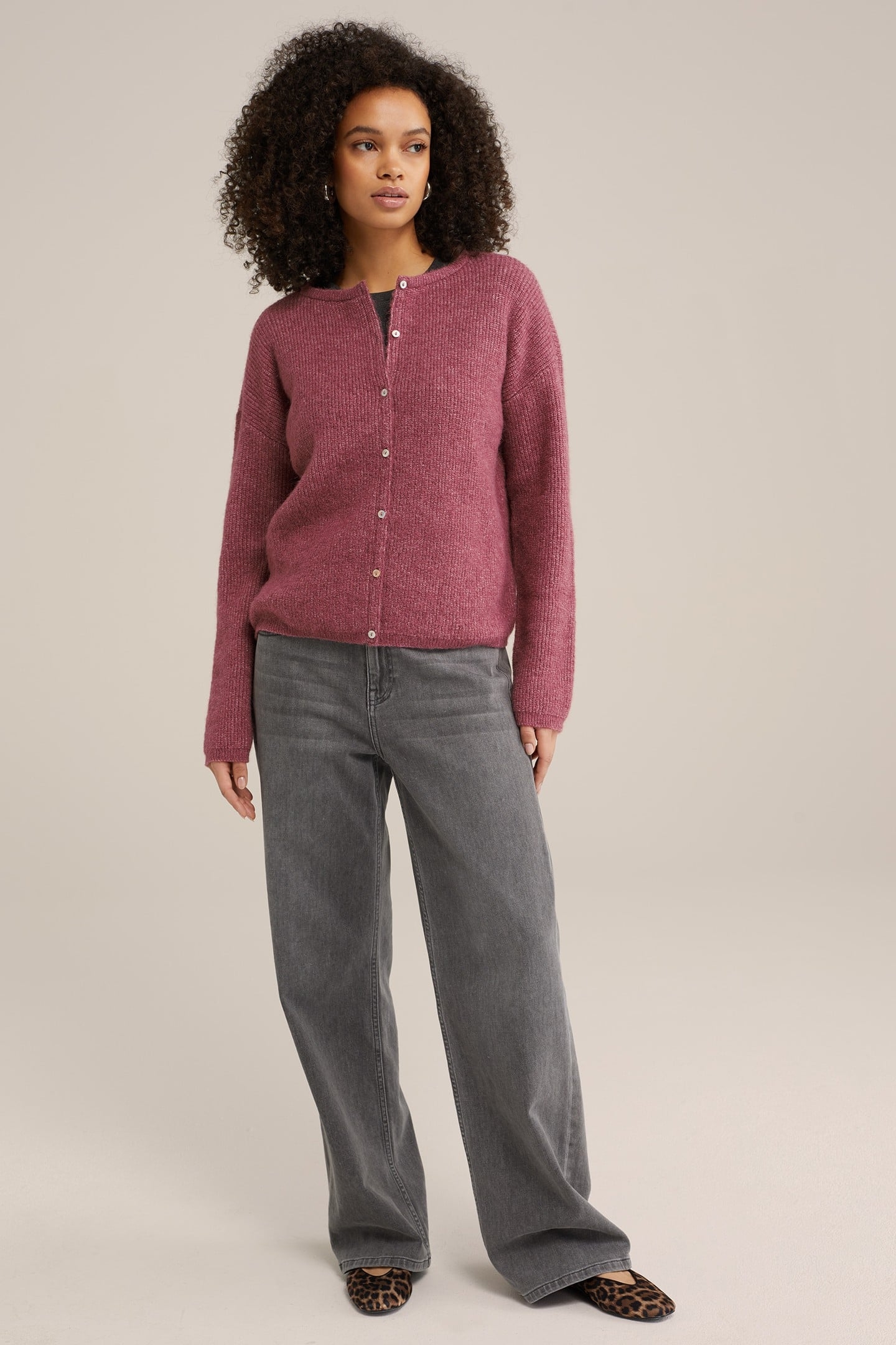 KNITTED CARDIGAN BURGUNDY RED 2