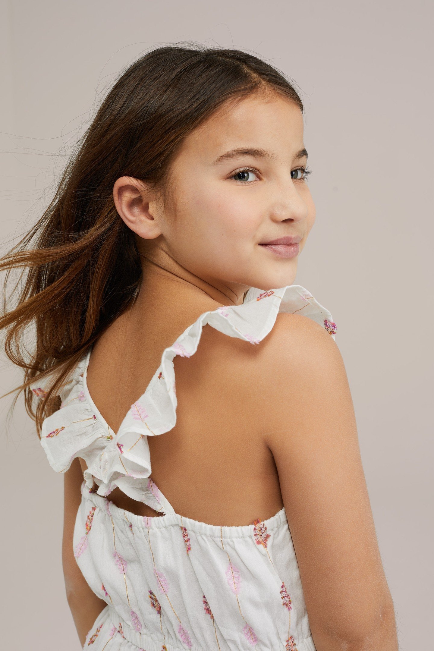 GIRLS DRESS MID LENGTH WHITE 6