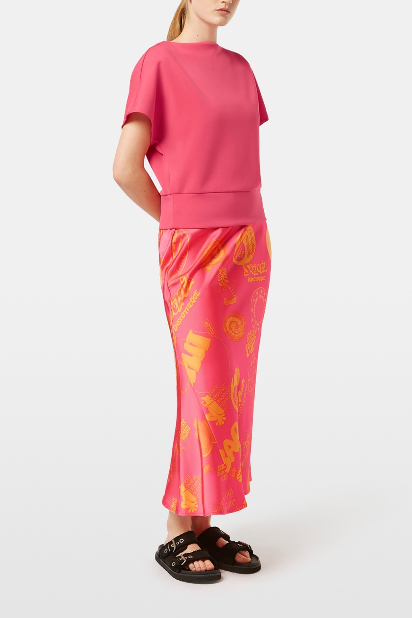 TENCEL SLEEVELESS SWEATSHIRT ELECTRIC PINK 2