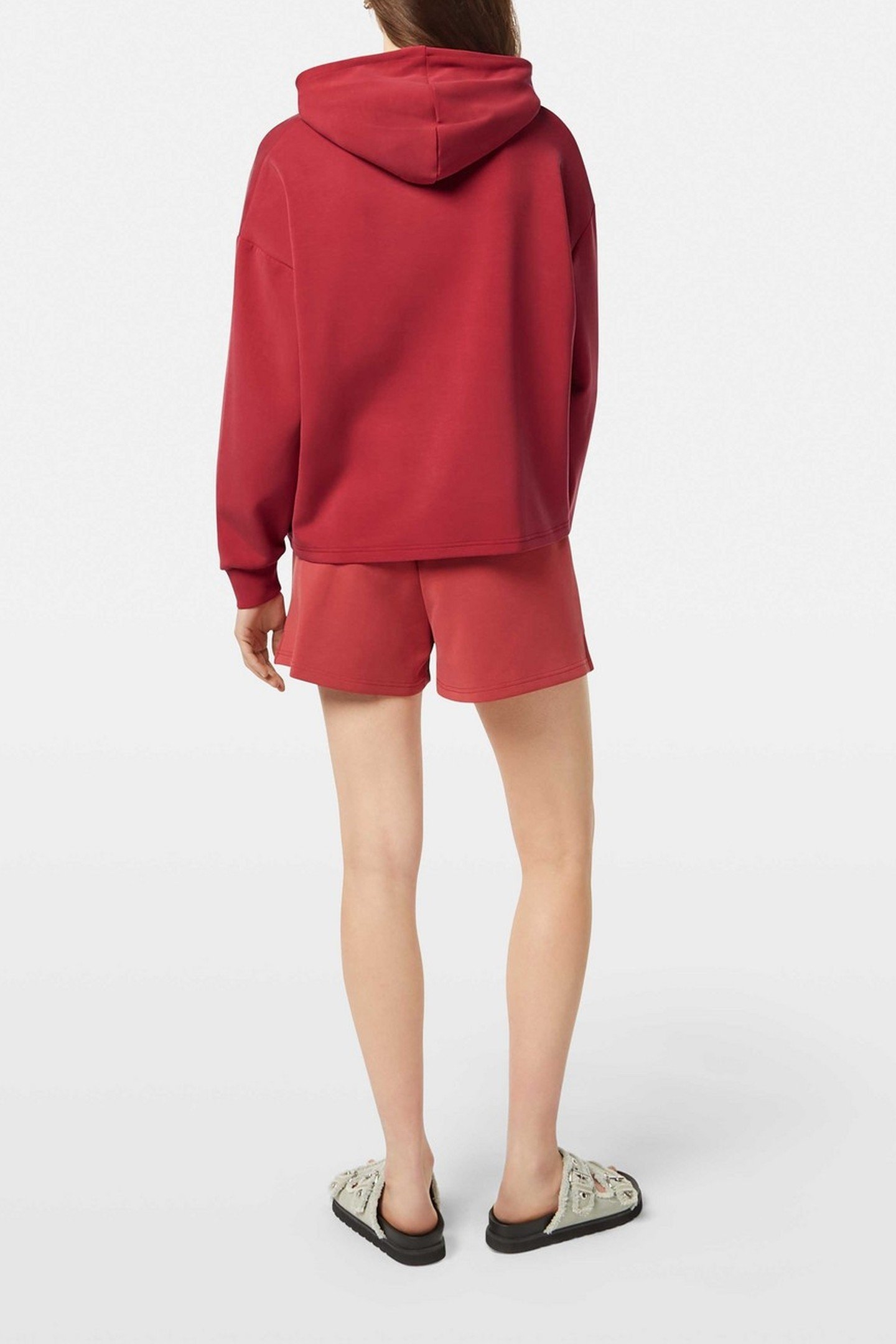 TENCEL HOODIE WITH TWISTED HEM ROADSIDE RED 4