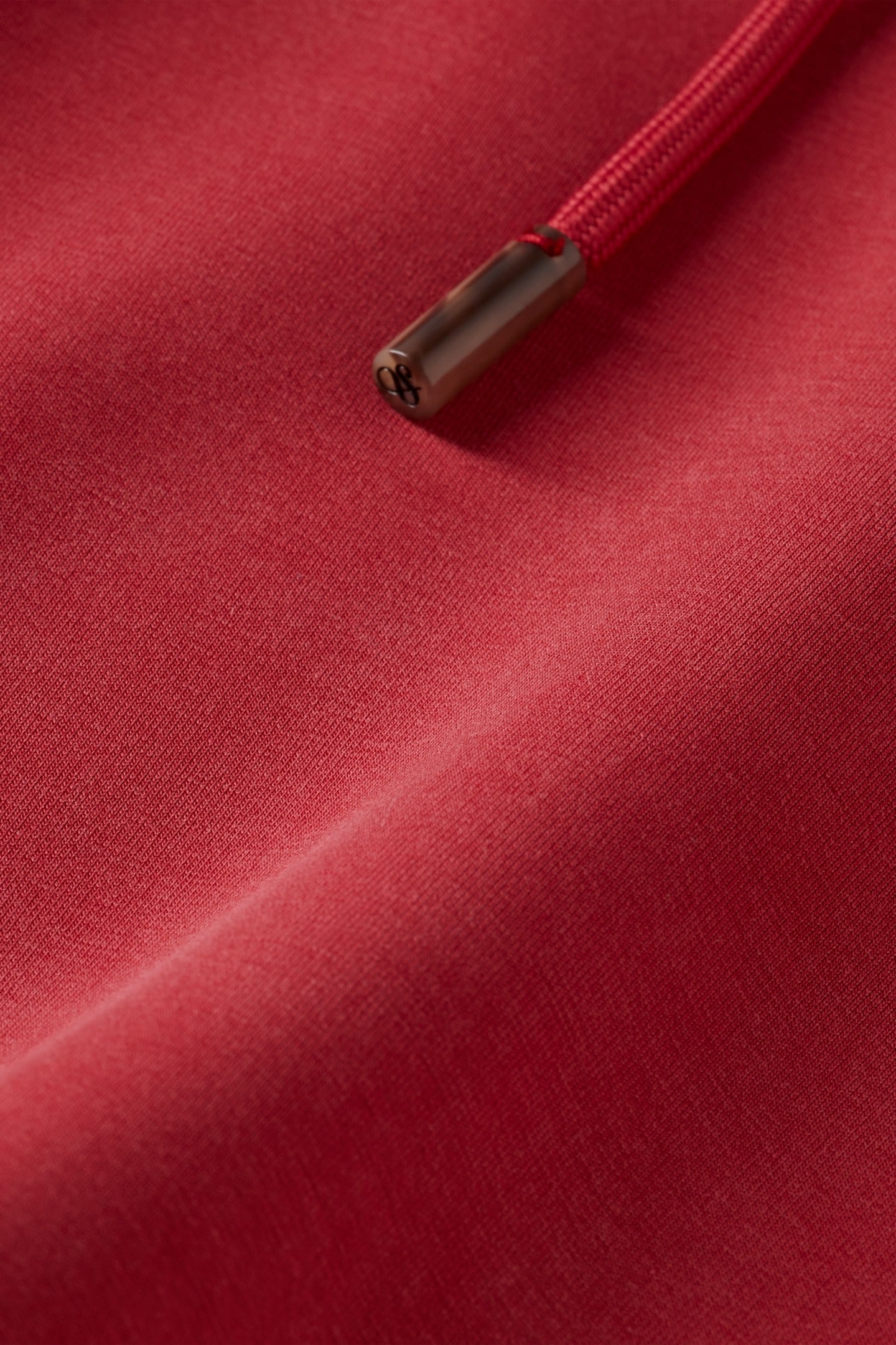 TENCEL HOODIE WITH TWISTED HEM ROADSIDE RED 7