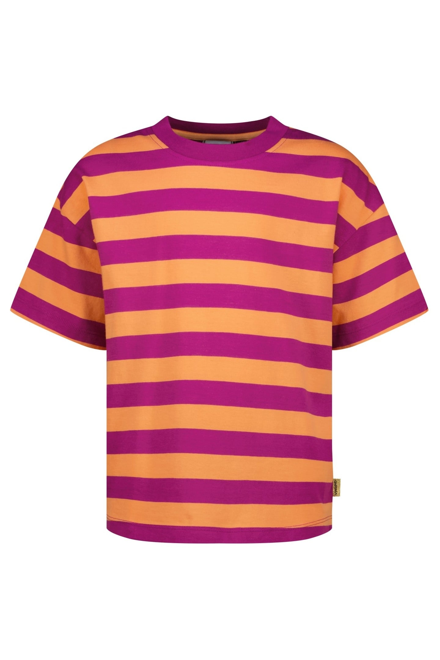 GIRLS BASIC STRIPE TEE T-SHIRT ASTER PINK 1