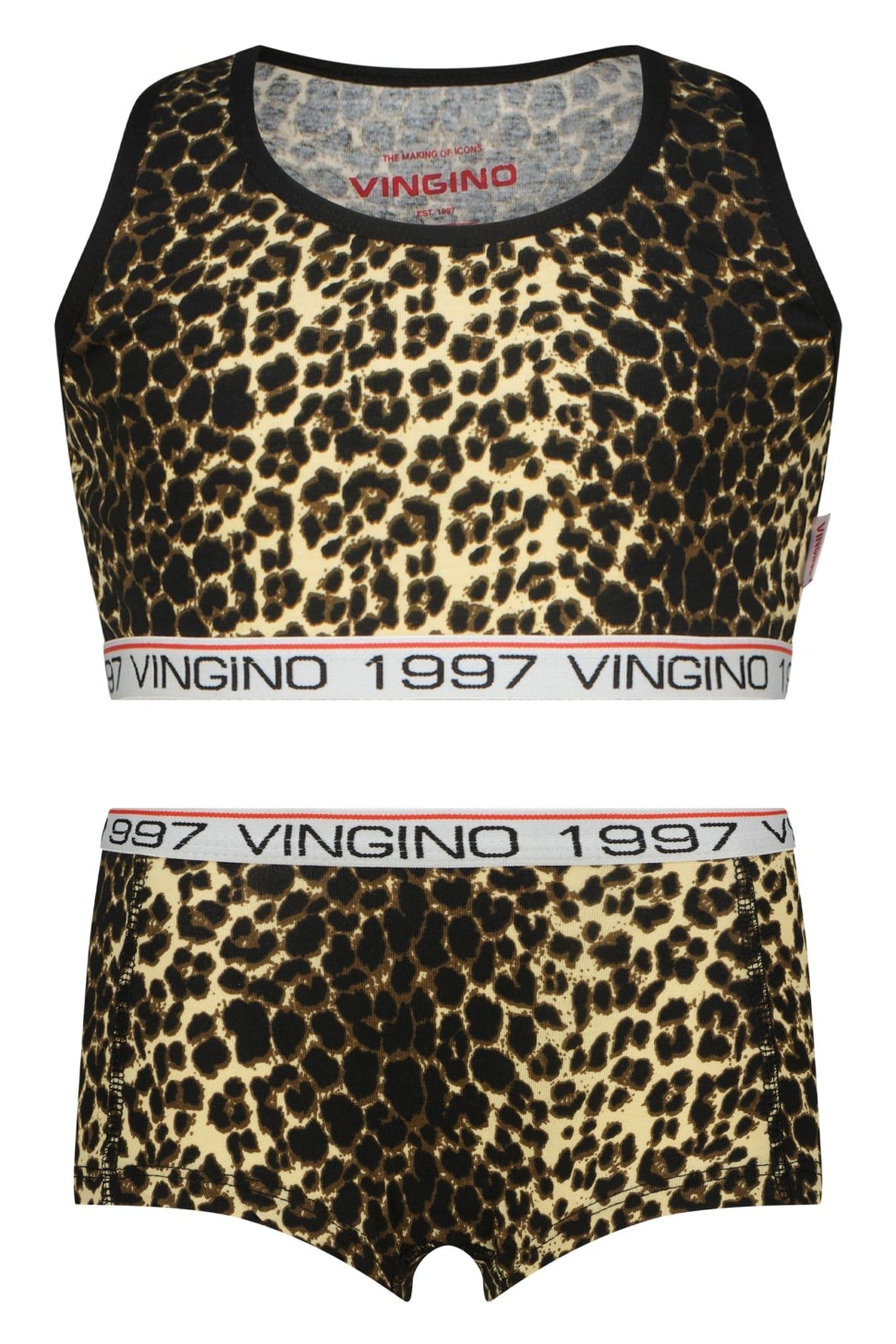 GIRLS G-SO26-7 ANIMAL TOP SET UNDERWEAR SET MULTICOLOR BROWN 1