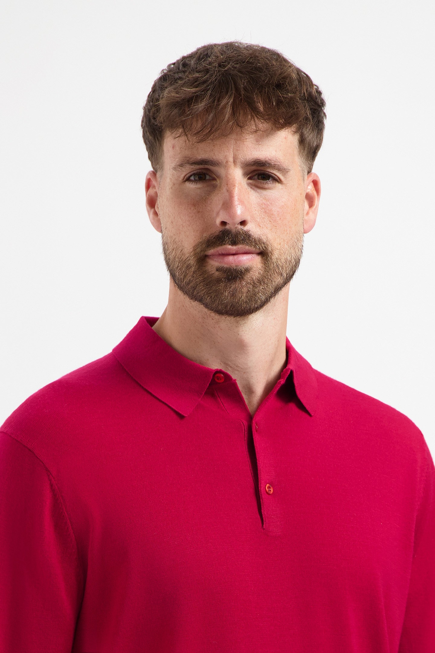 POLO LONG SLEEVE 100% MERINO PEPPER RED 6
