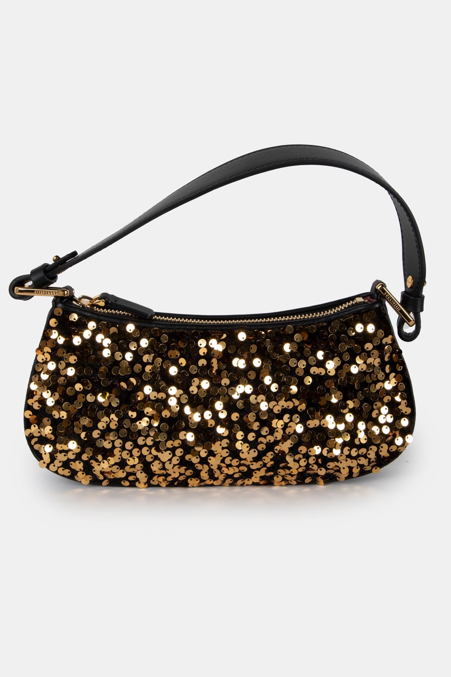 MINI SHOULDER BAG IN LEATHER IN SEQUIN BROWN 2